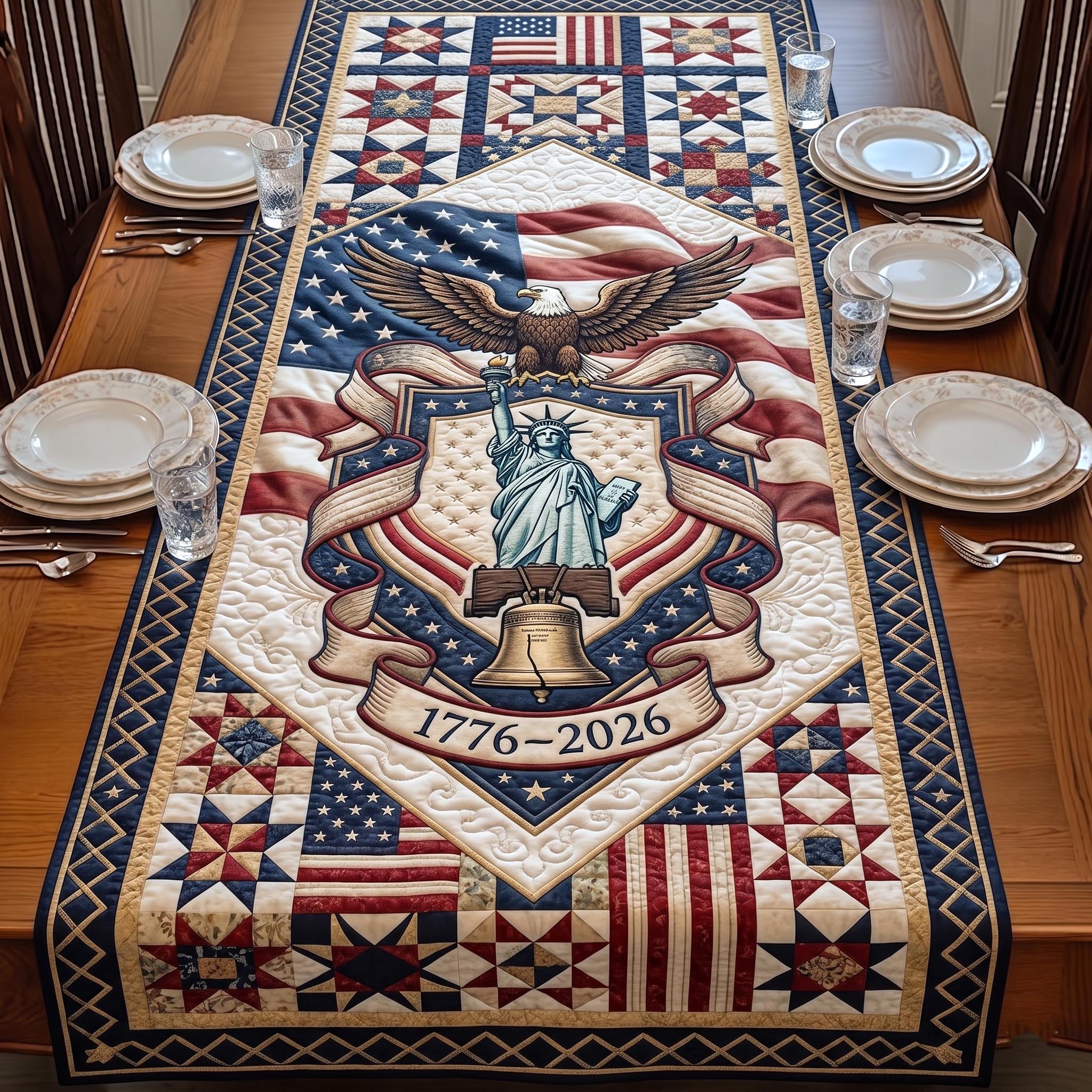 America 250th Anniversary Quilted Table Runner GFTOMA11040