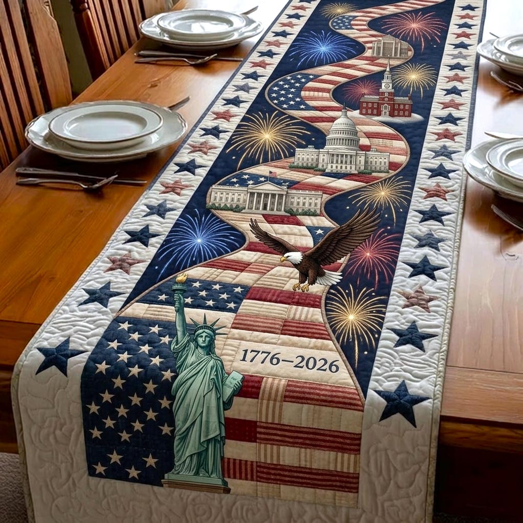 America 250th Anniversary Quilted Table Runner GFTOMA11041