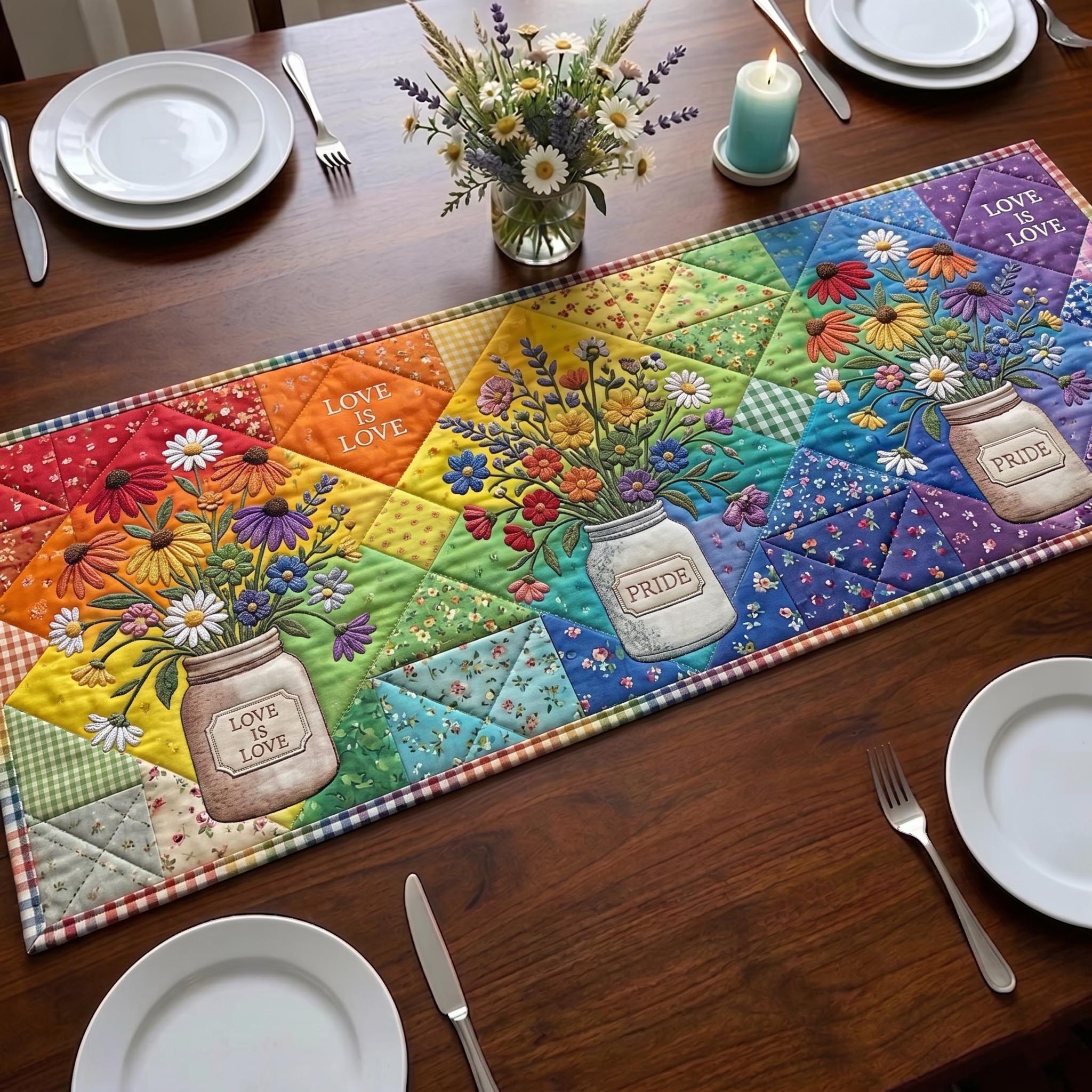 Pride Love Forever Quilted Table Runner GFTOMA11157