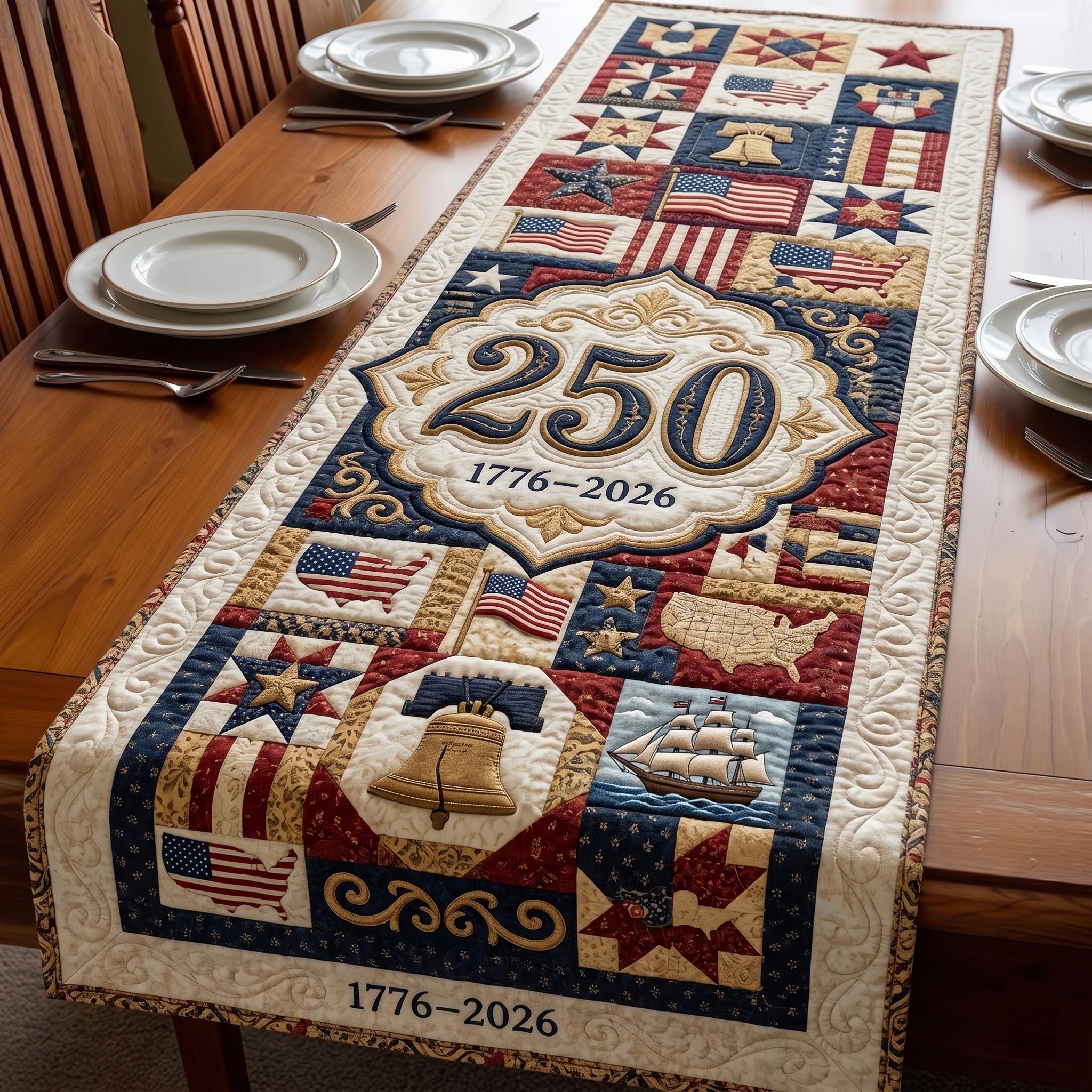 Heritage Patch Quilted Table Runner GFTOMA11291