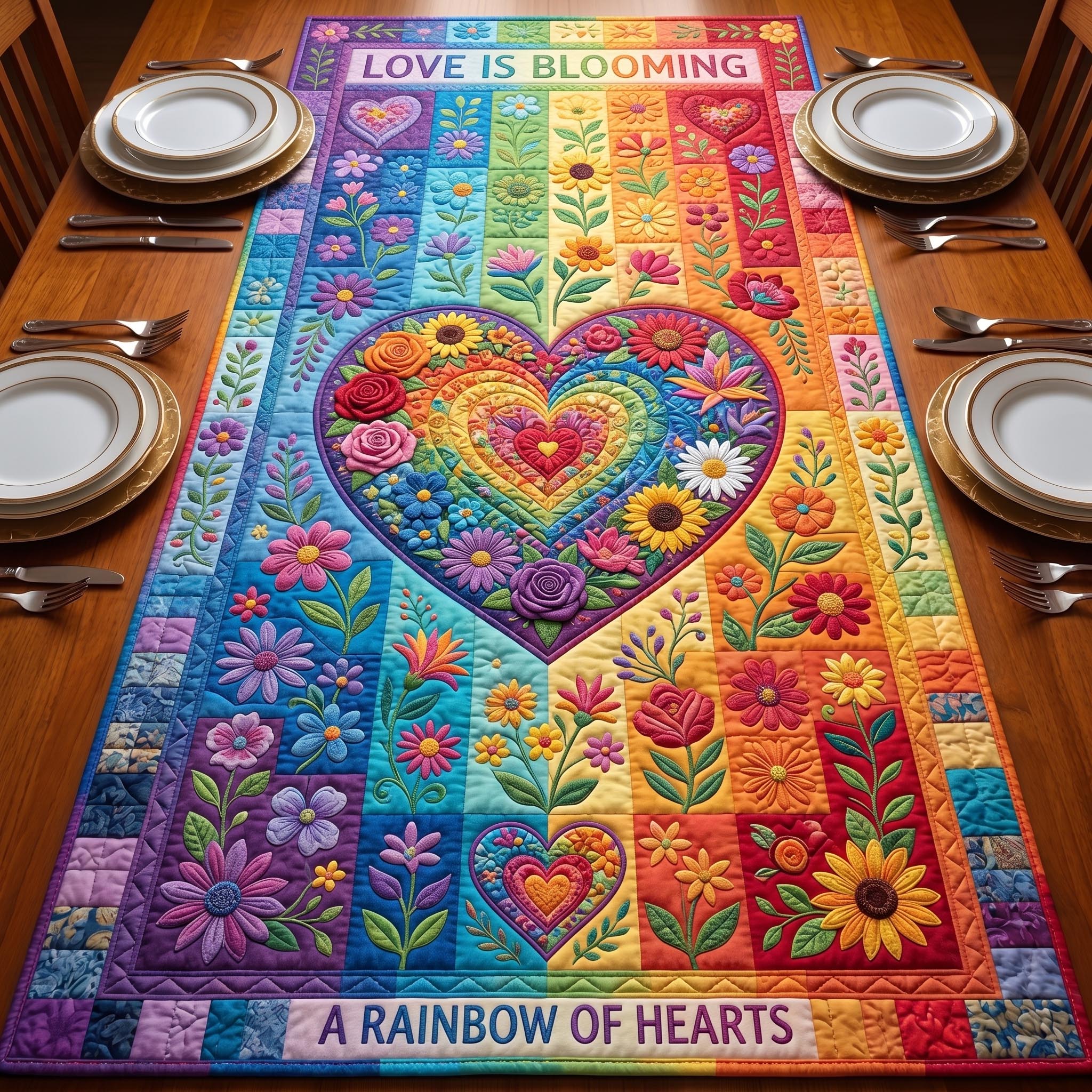 Pride Heart Quilted Table Runner GFTOMA11296