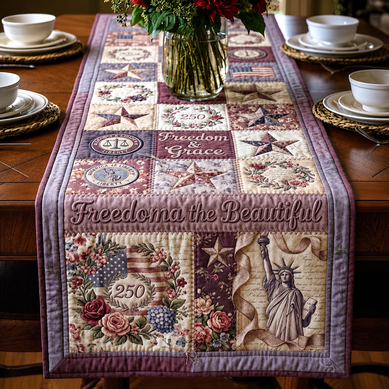 Heritage Stars Quilted Table Runner GFTOMA11428