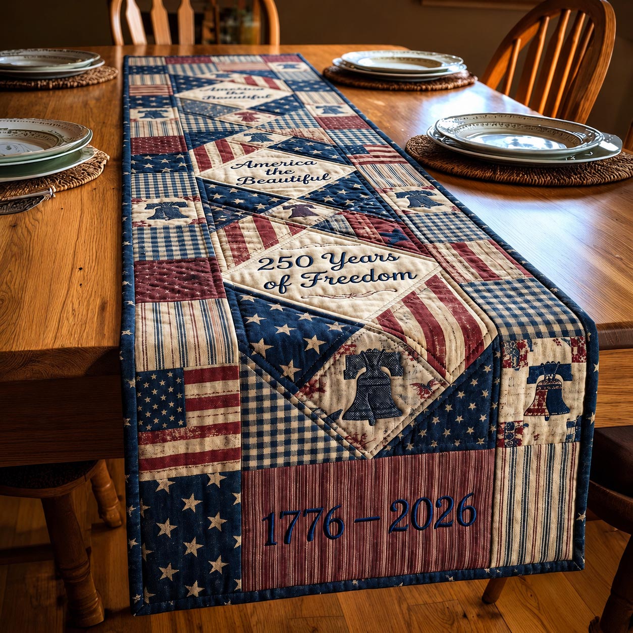 Freedom Patch Quilted Table Runner GFTOMA11429