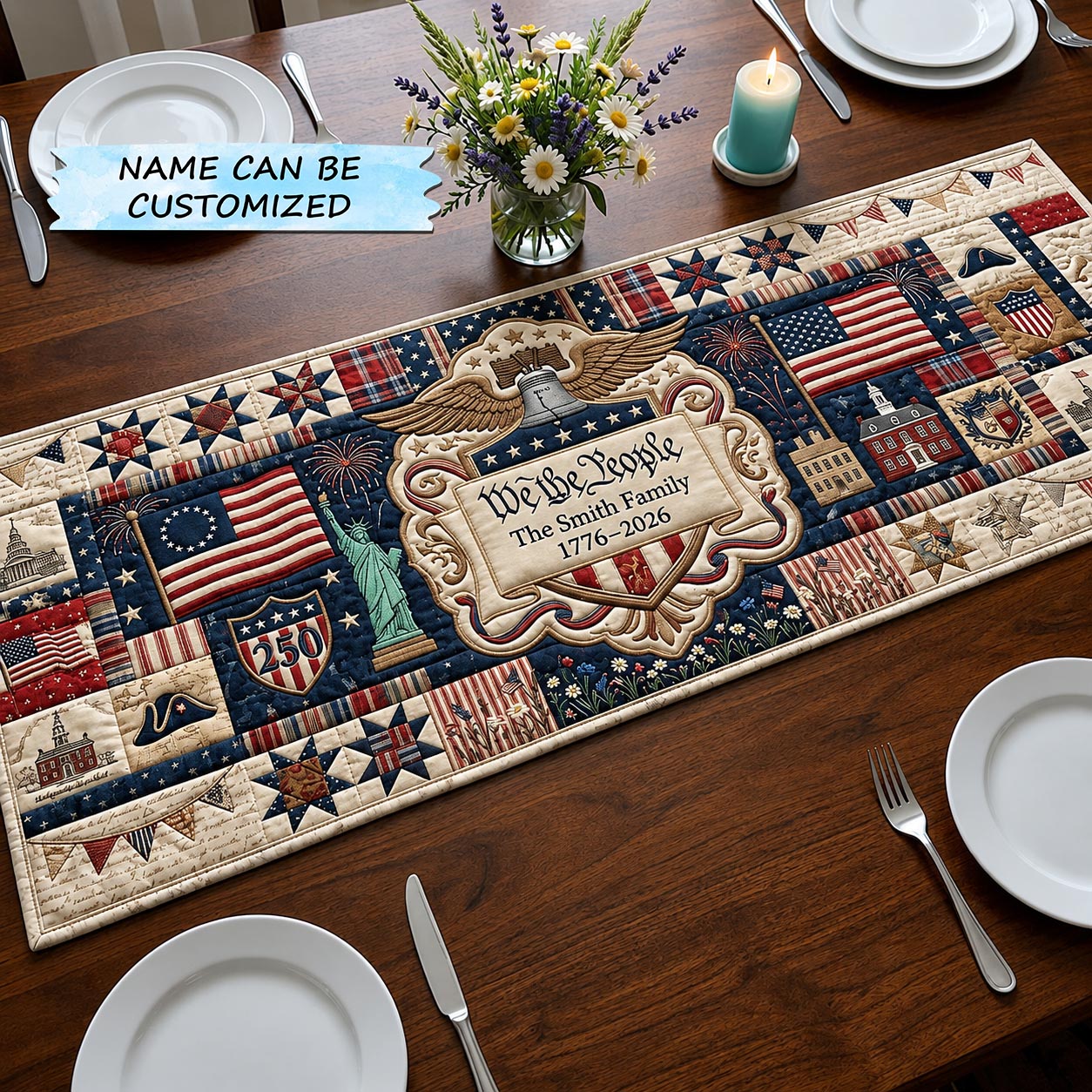 Liberty Patch Quilted Table Runner QTCUZ GFTOMA11460