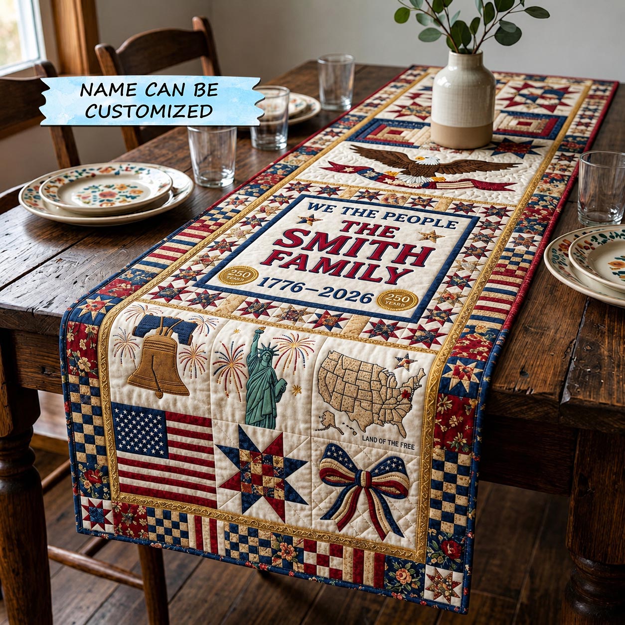 Heritage Stars Quilted Table Runner QTCUZ GFTOMA11461