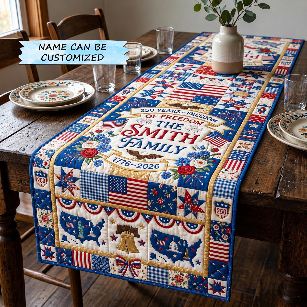 Freedom Patch Quilted Table Runner QTCUZ GFTOMA11462