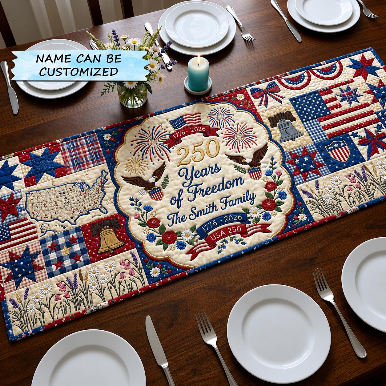 Patriot Threads Quilted Table Runner QTCUZ GFTOMA11463
