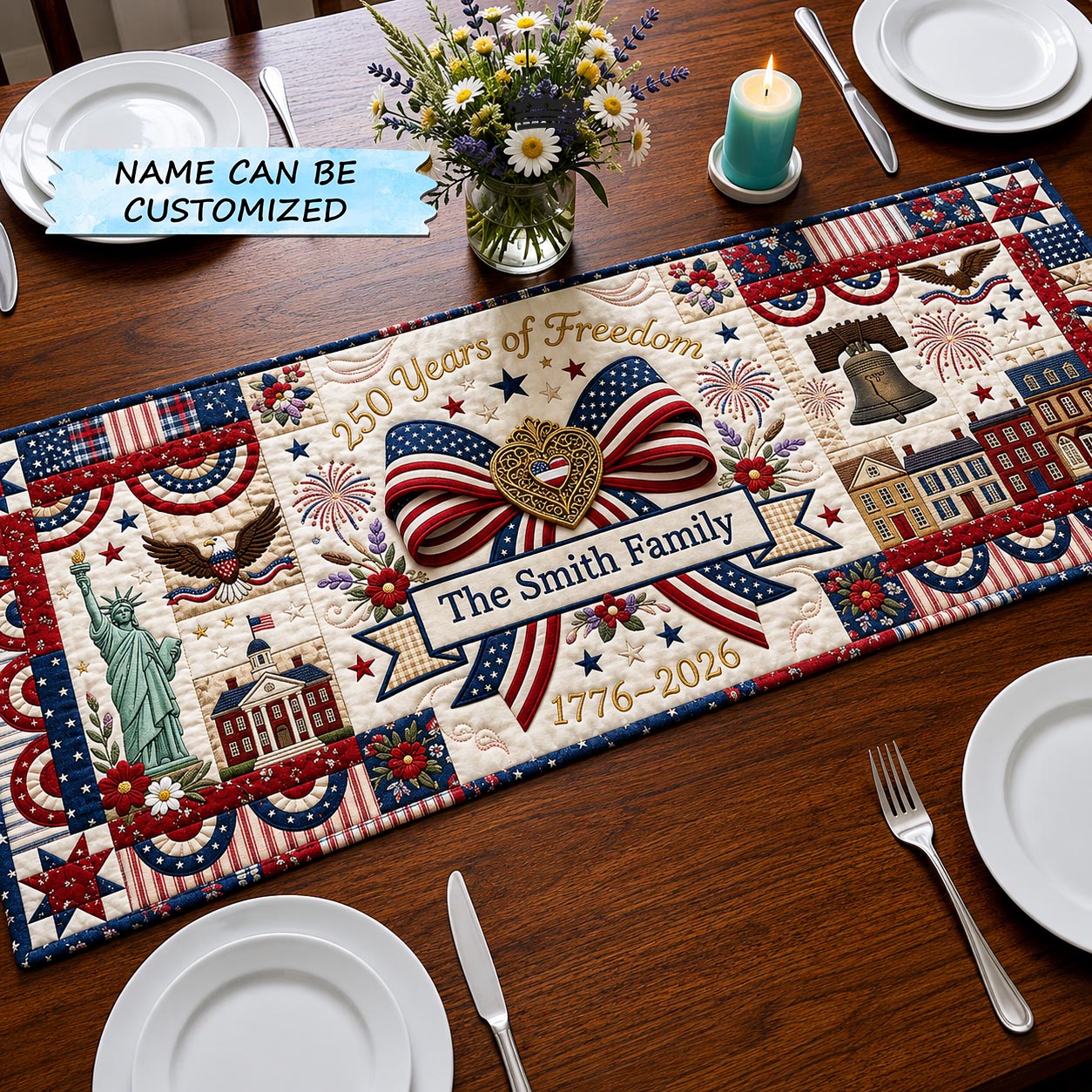 Heritage Patch Quilted Table Runner QTCUZ GFTOMA11466