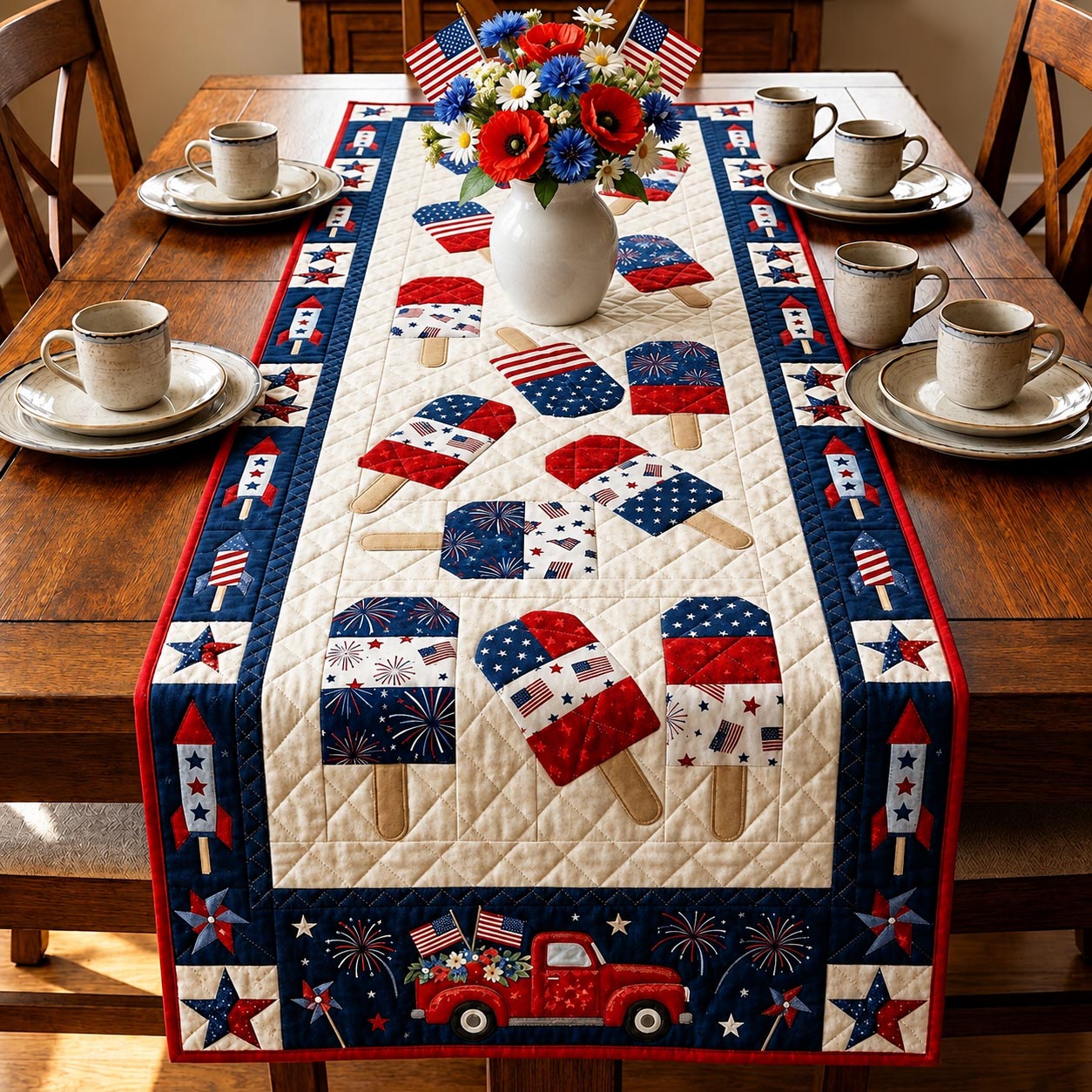 Heritage Patch Quilted Table Runner GFTOMA11500