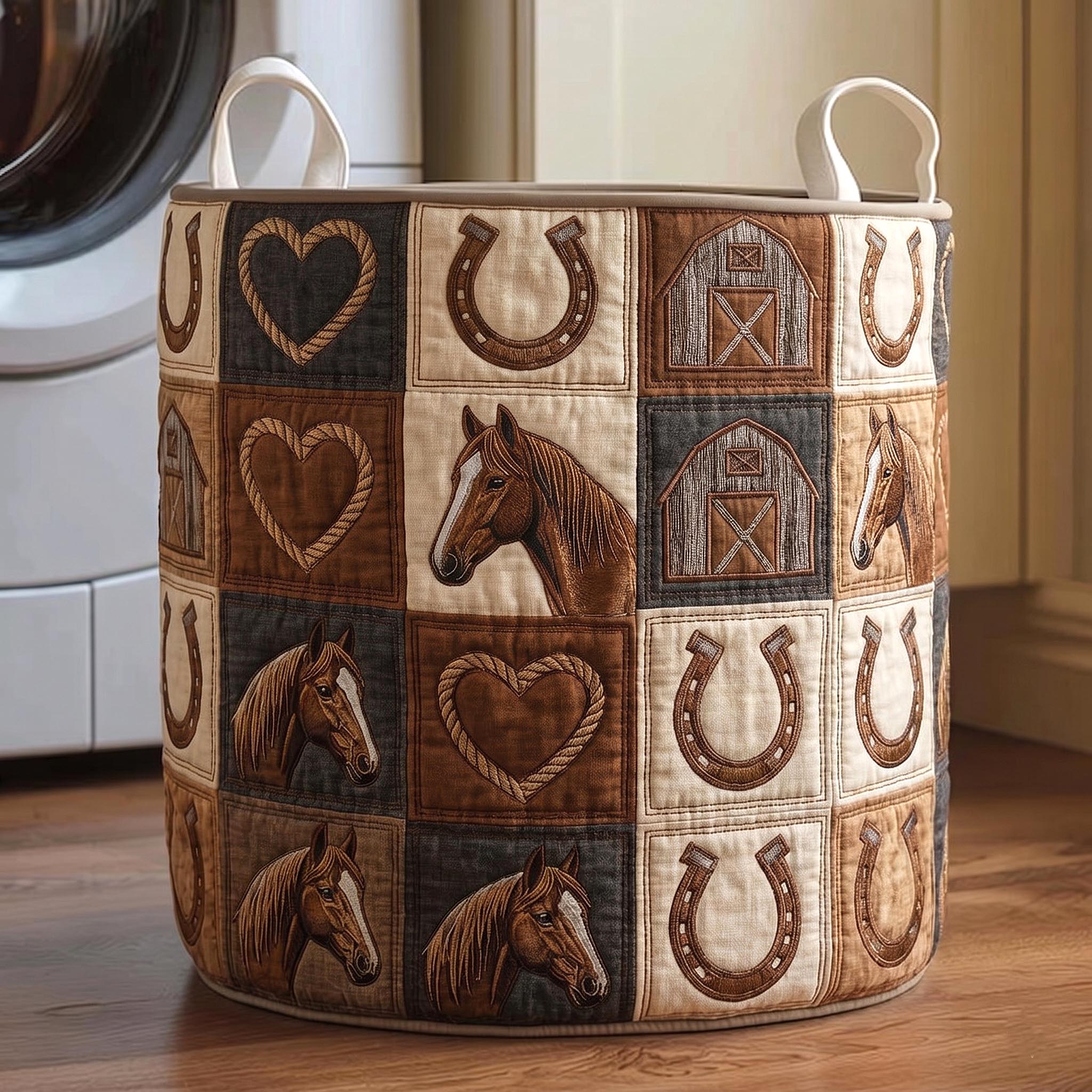 Farm Patch Quilted Laundry Basket GFTOMA11569C1