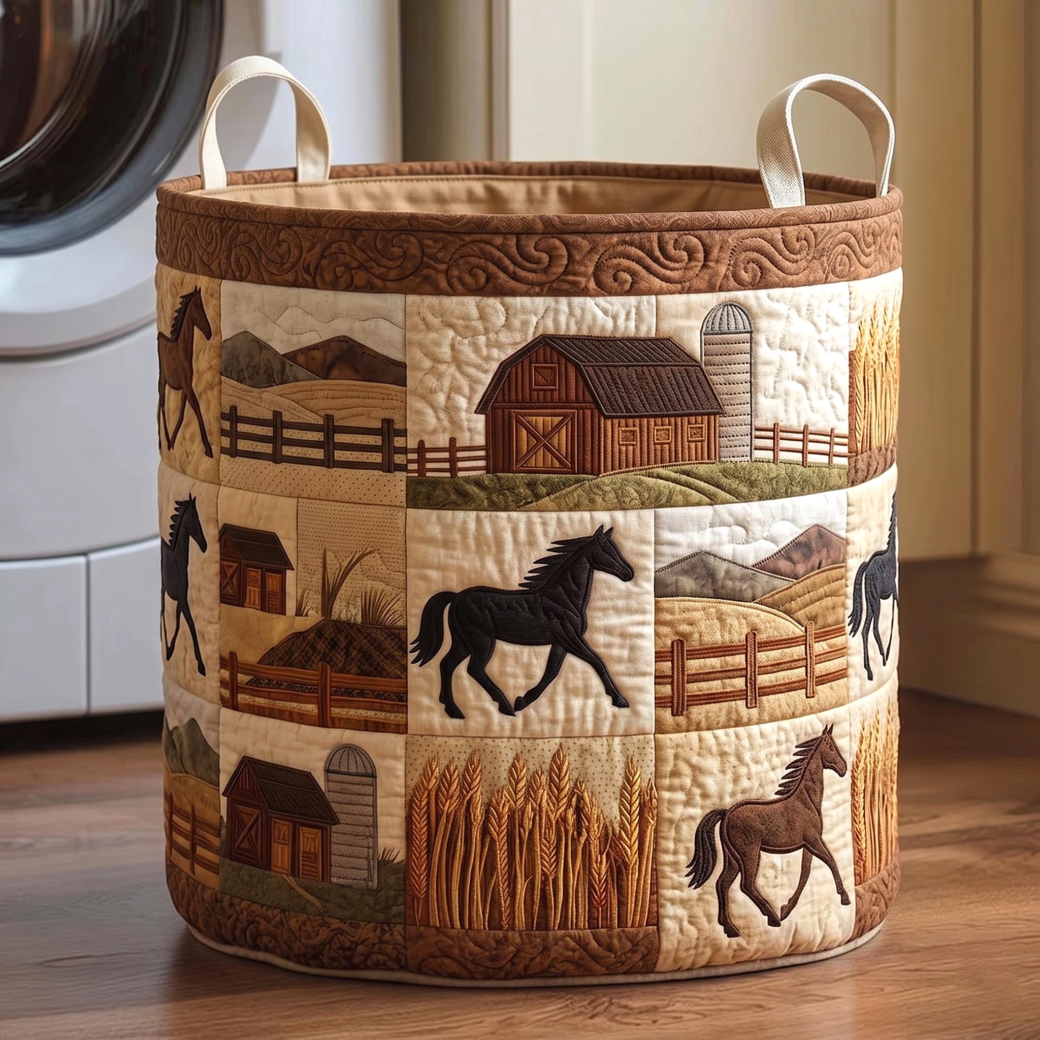 Ranch Life Quilted Laundry Basket GFTOMA11571C1