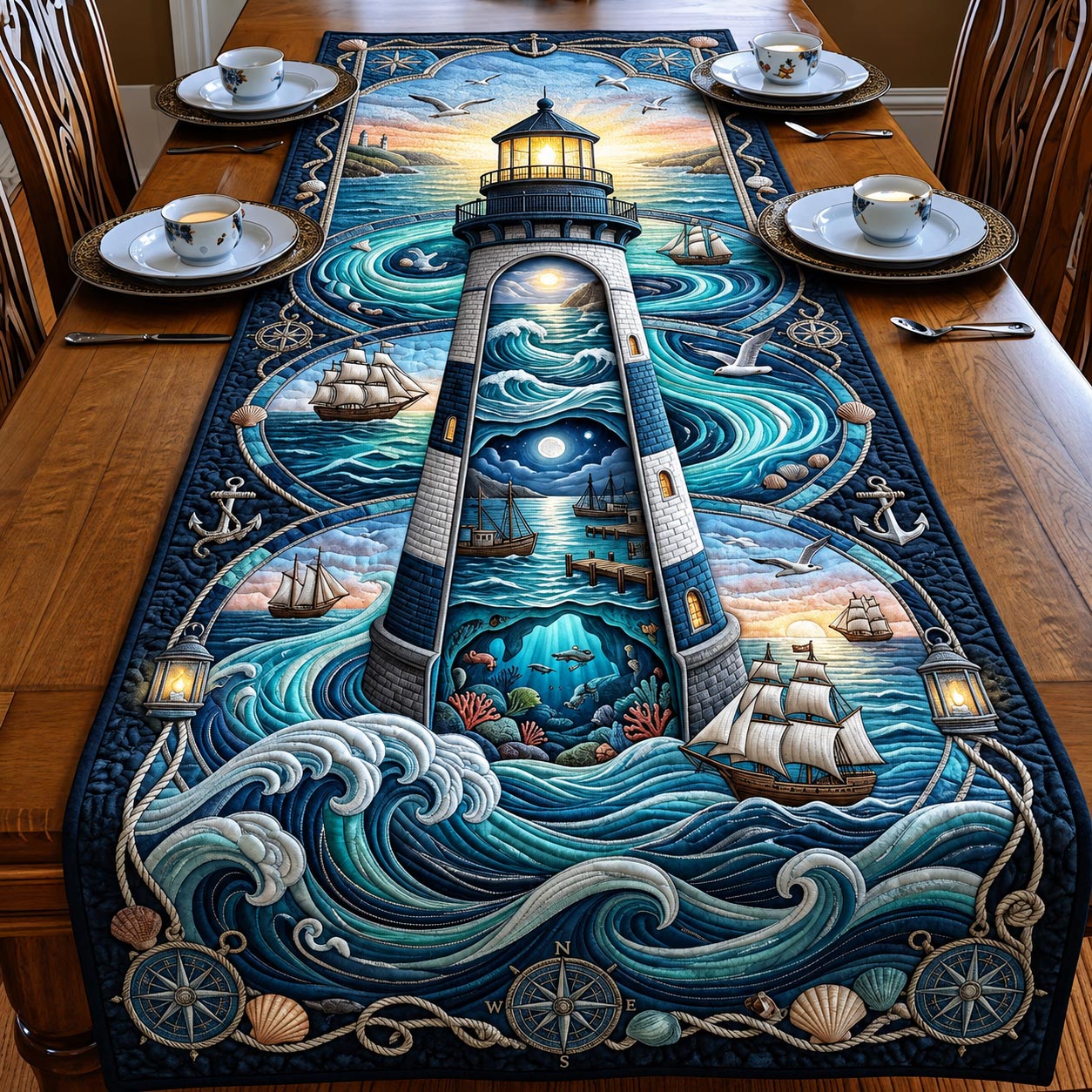 Sea Escape Quilted Table Runner GFTOMA11638
