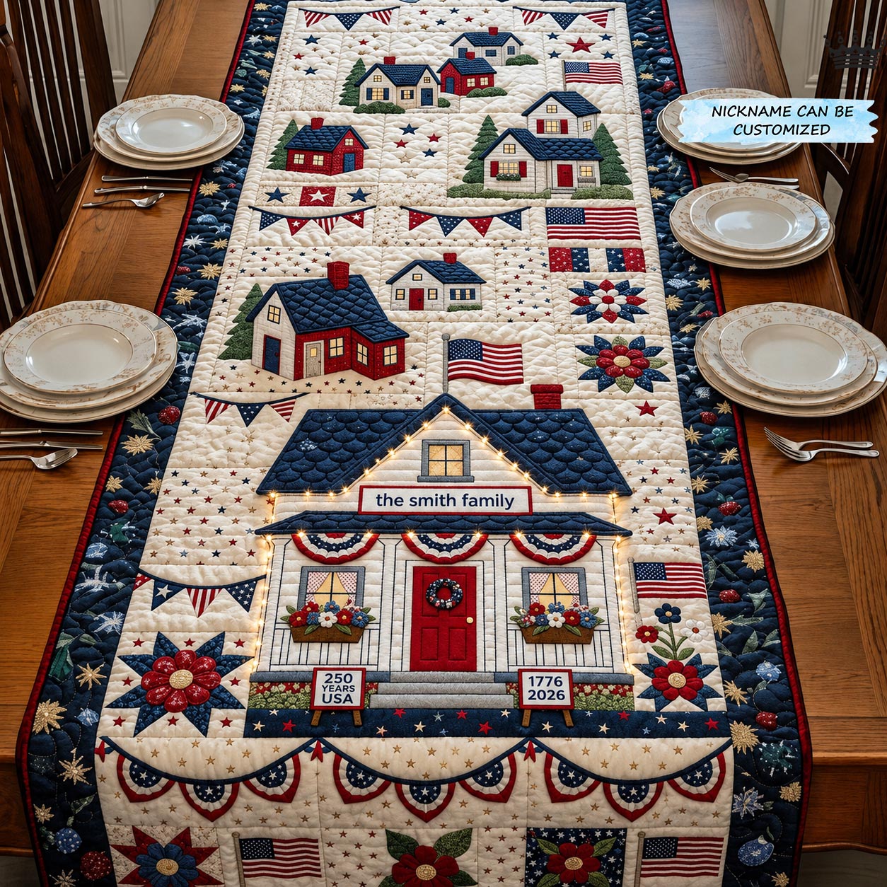 Heritage Patch Quilted Table Runner QTCUZ GFTOMA11763