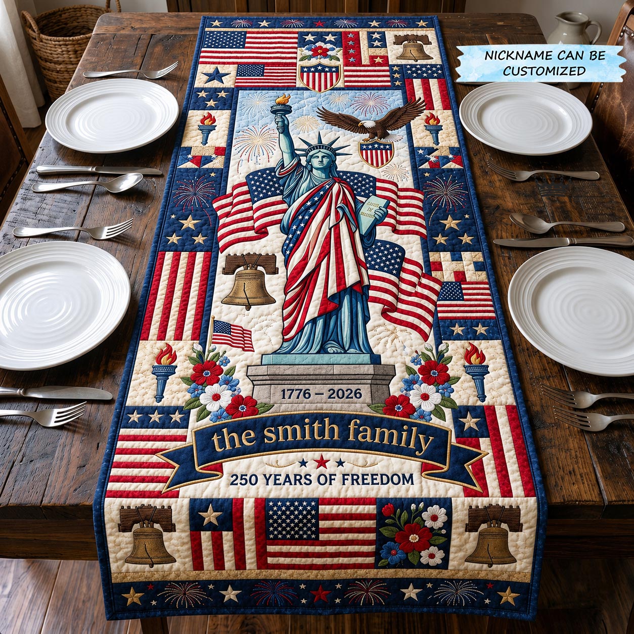 Liberty March Quilted Table Runner QTCUZ GFTOMA11764