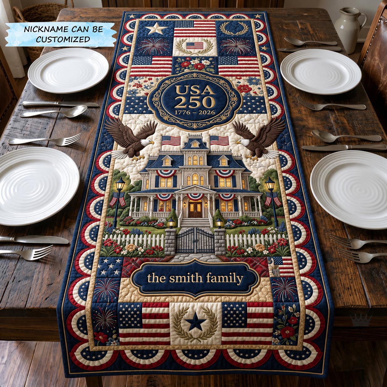 Heritage Patch Quilted Table Runner QTCUZ GFTOMA11769