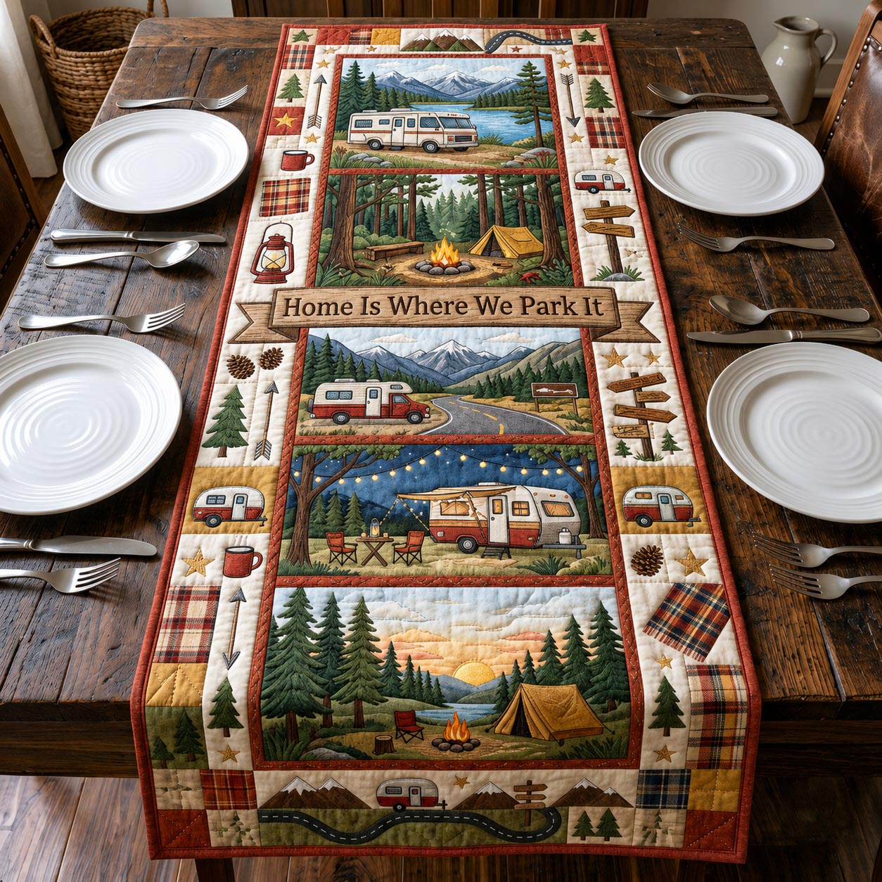 Happy Campers Quilted Table Runner GFTOMA11799