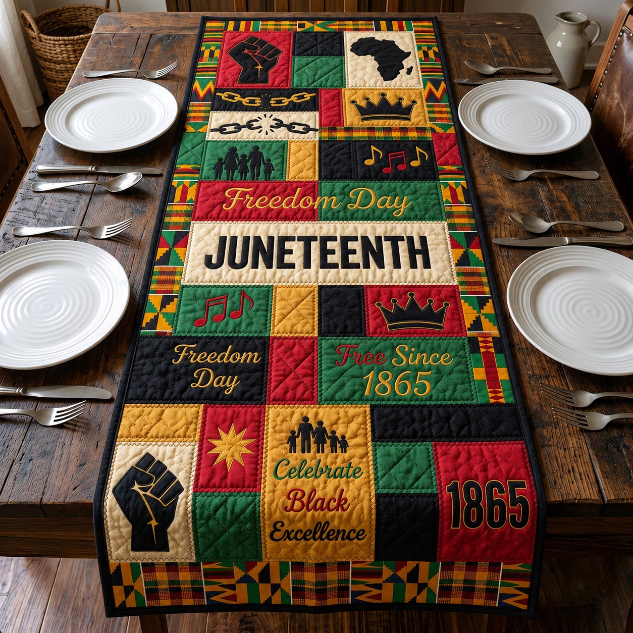 Freedom Roots Quilted Table Runner GFTOMA11802