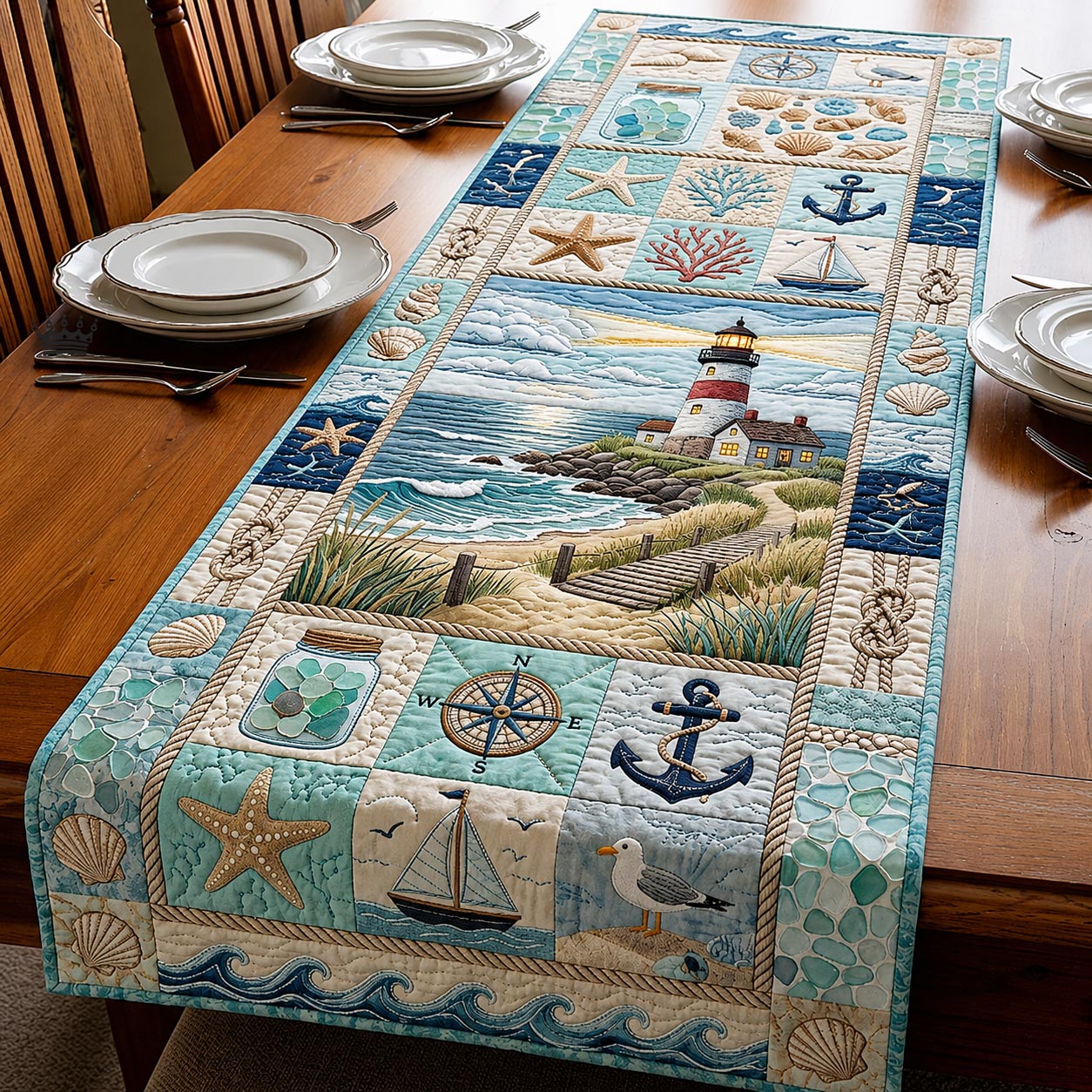 Sea Escape Quilted Table Runner GFTOMA11870