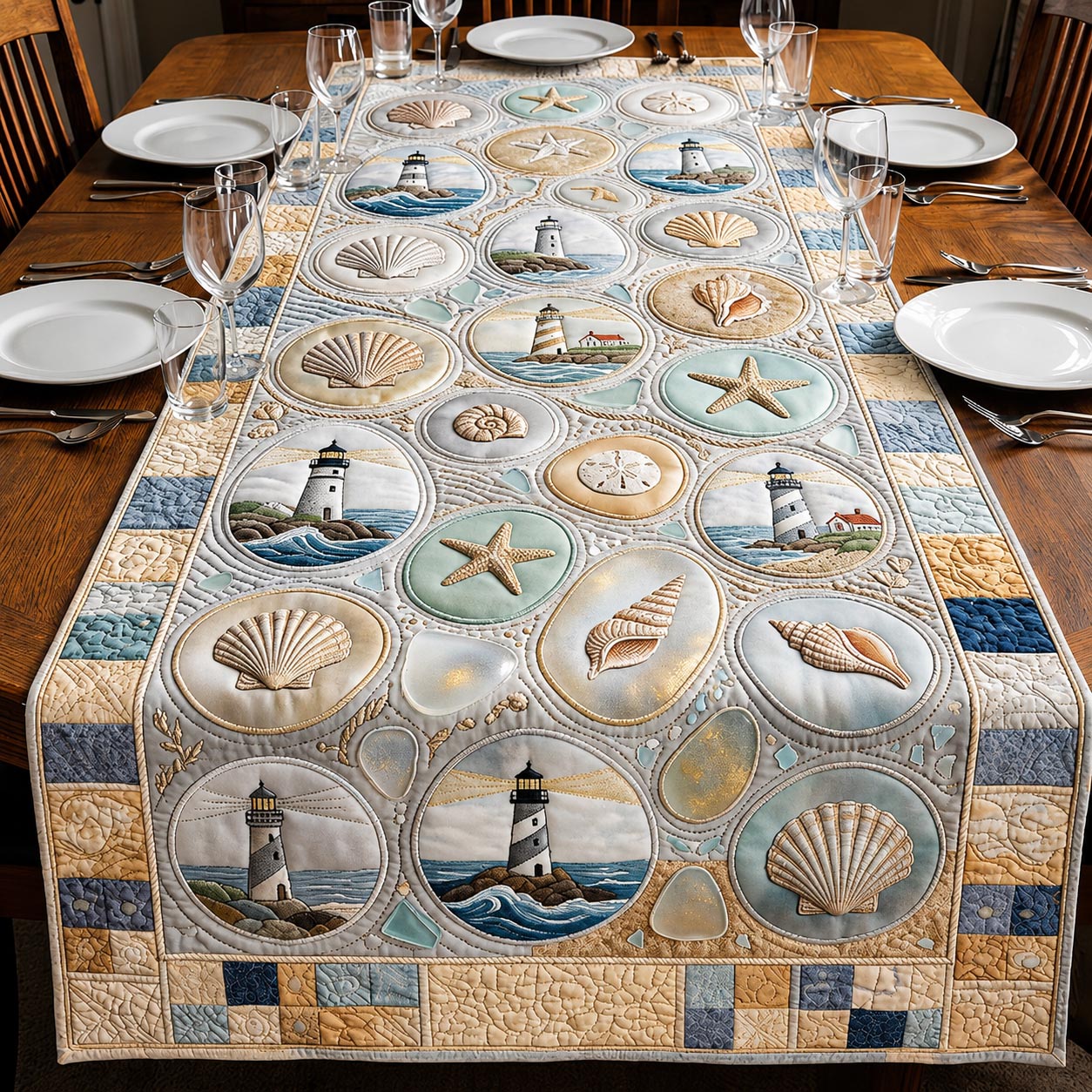 Sea Escape Quilted Table Runner GFTOMA11874