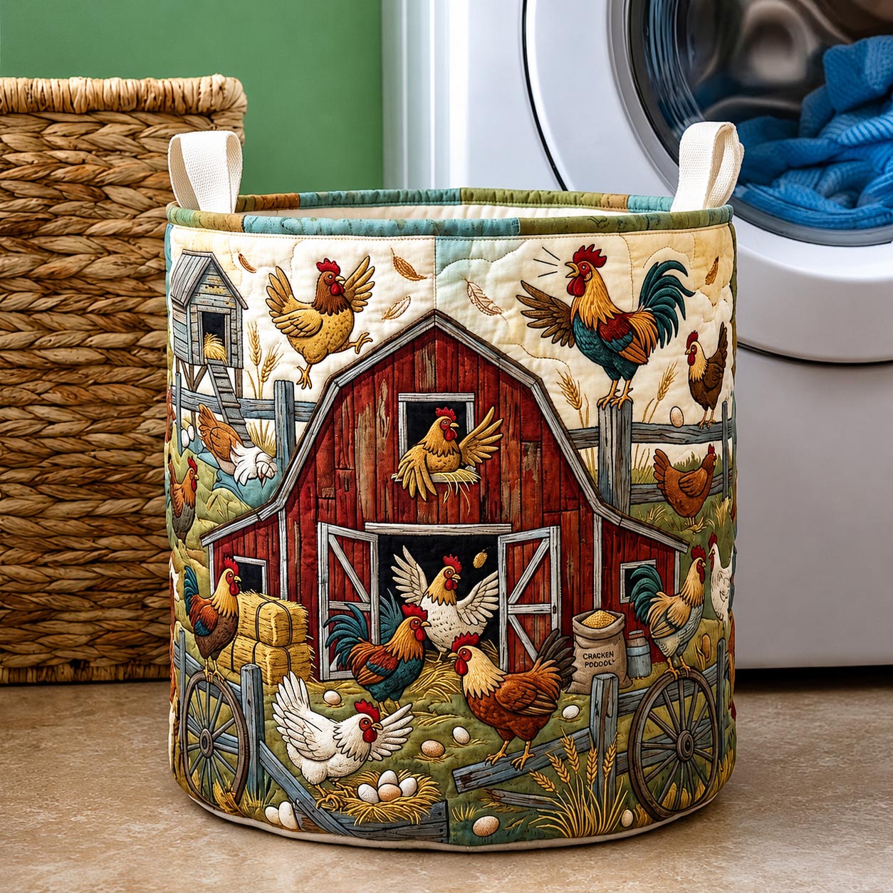 Barn Blessings Quilted Laundry Basket GFTOMA11921
