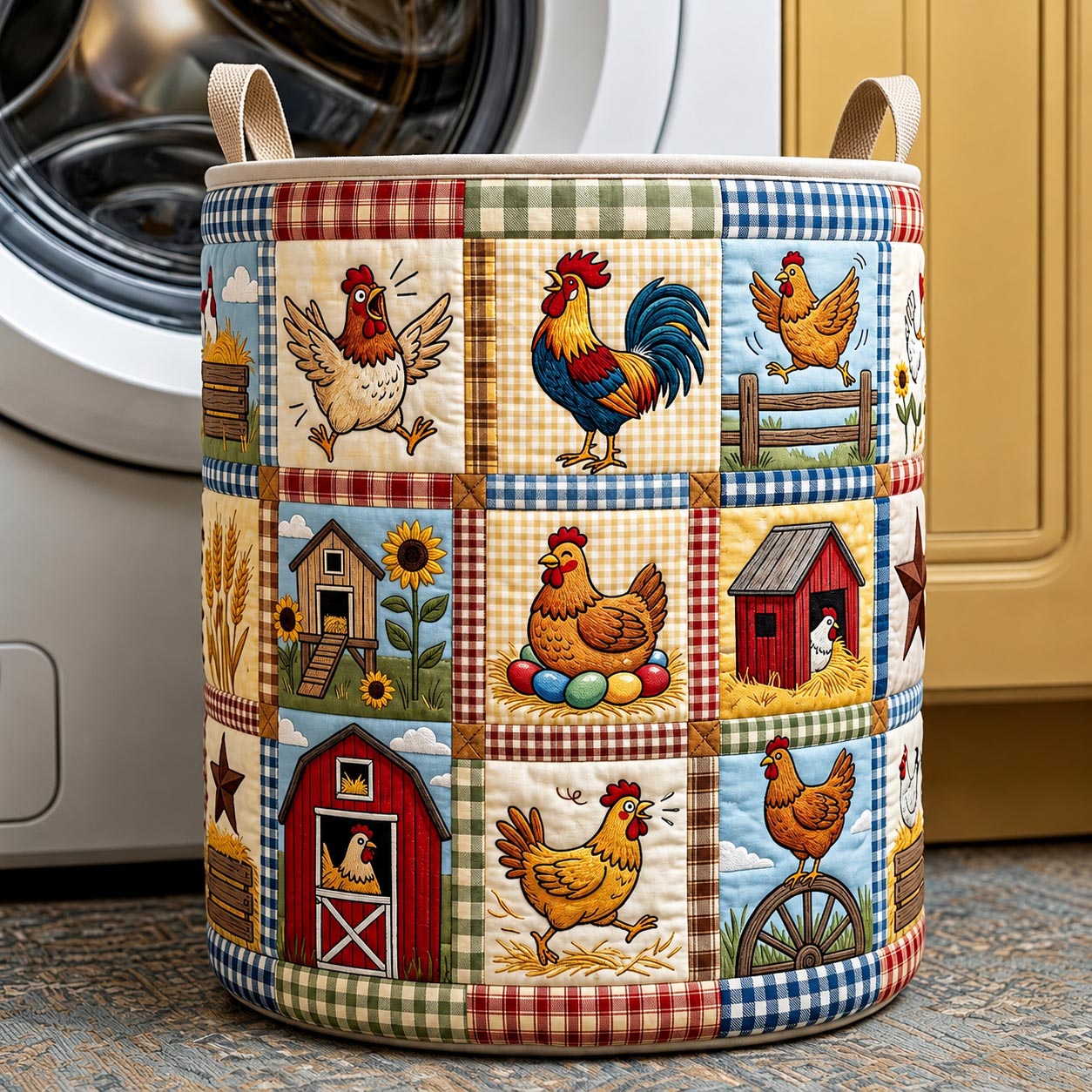 Farm Fresh Quilted Laundry Basket GFTOMA11922