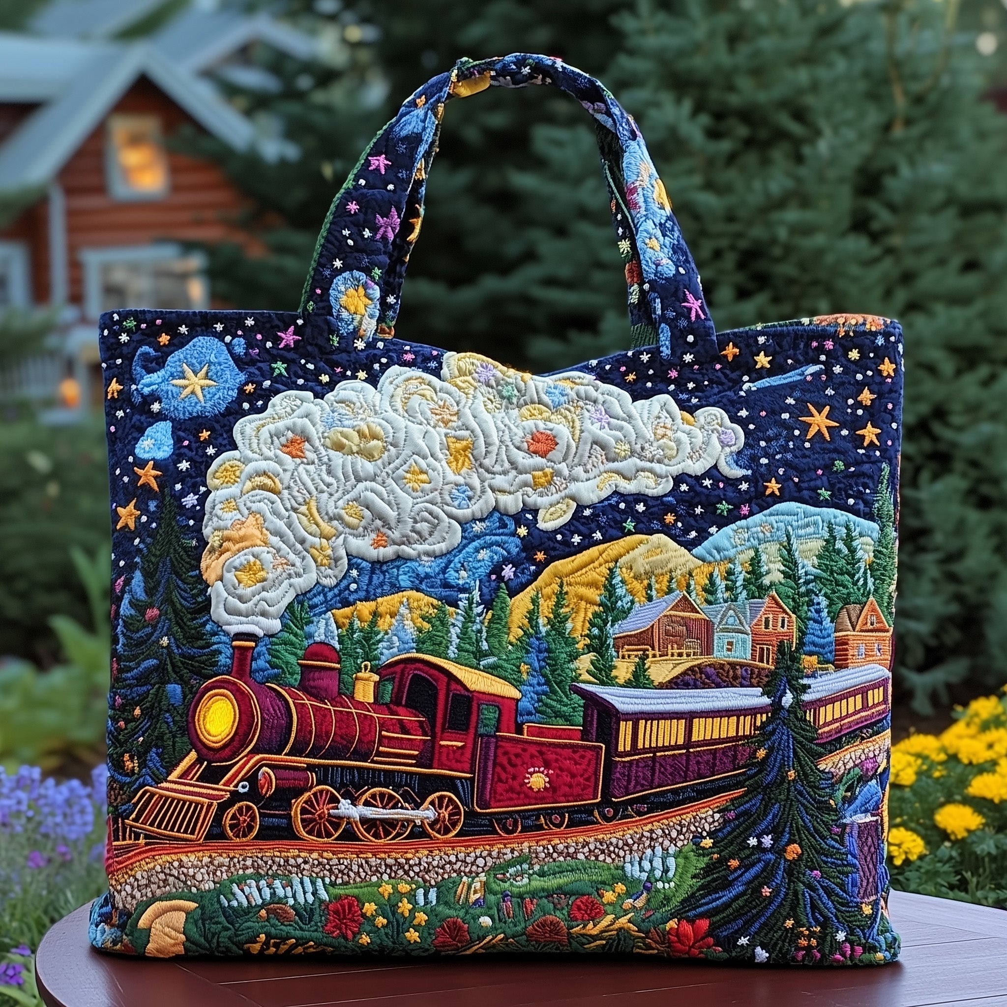Train Quilted Tote Bag GFTOMA1218