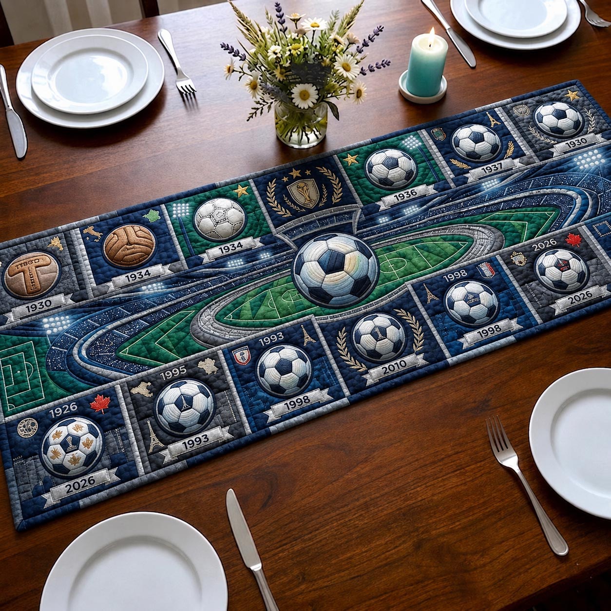 Historic Football Quilted Table Runner GFTOMA12216