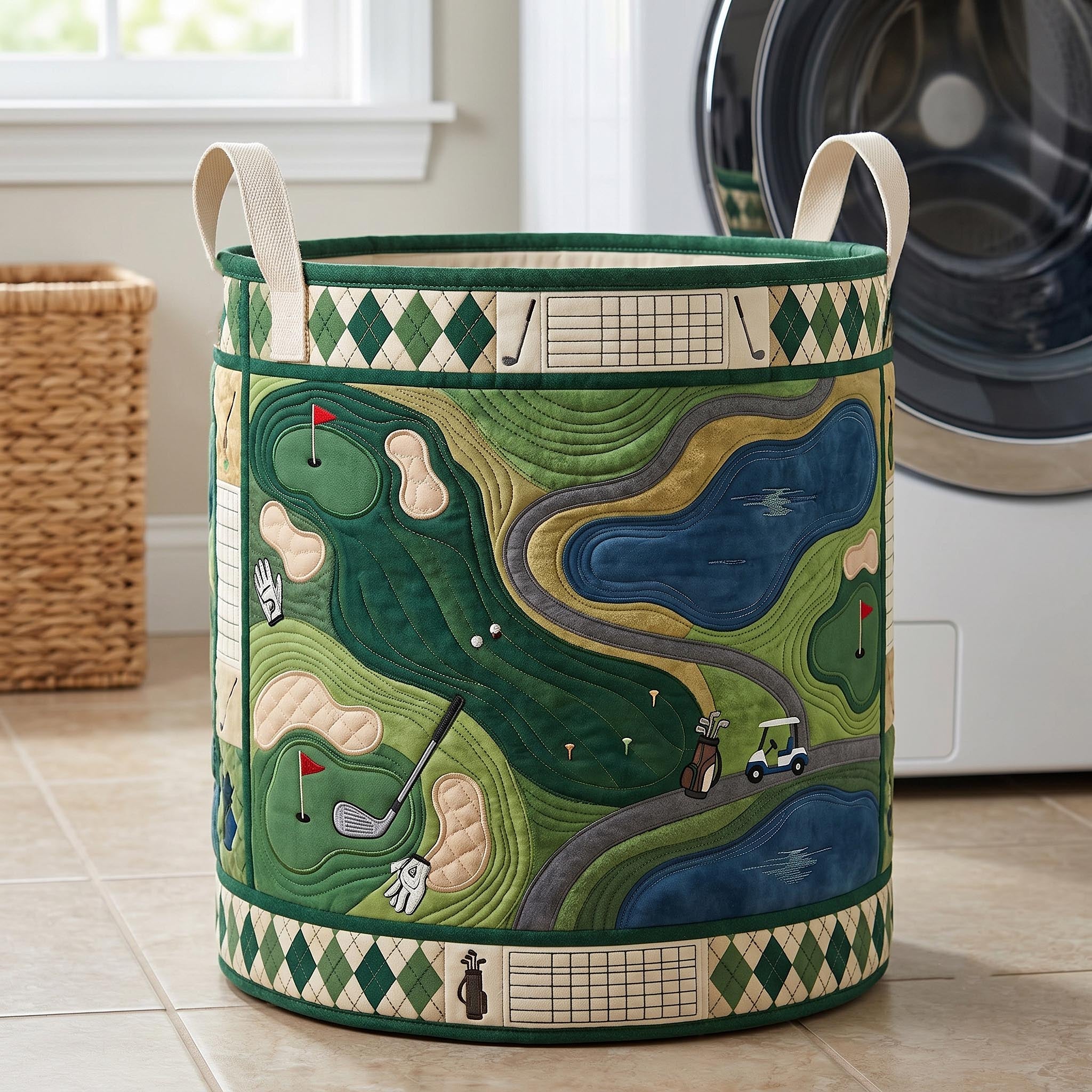 Swing Life Quilted Laundry Basket GFTOMA12254