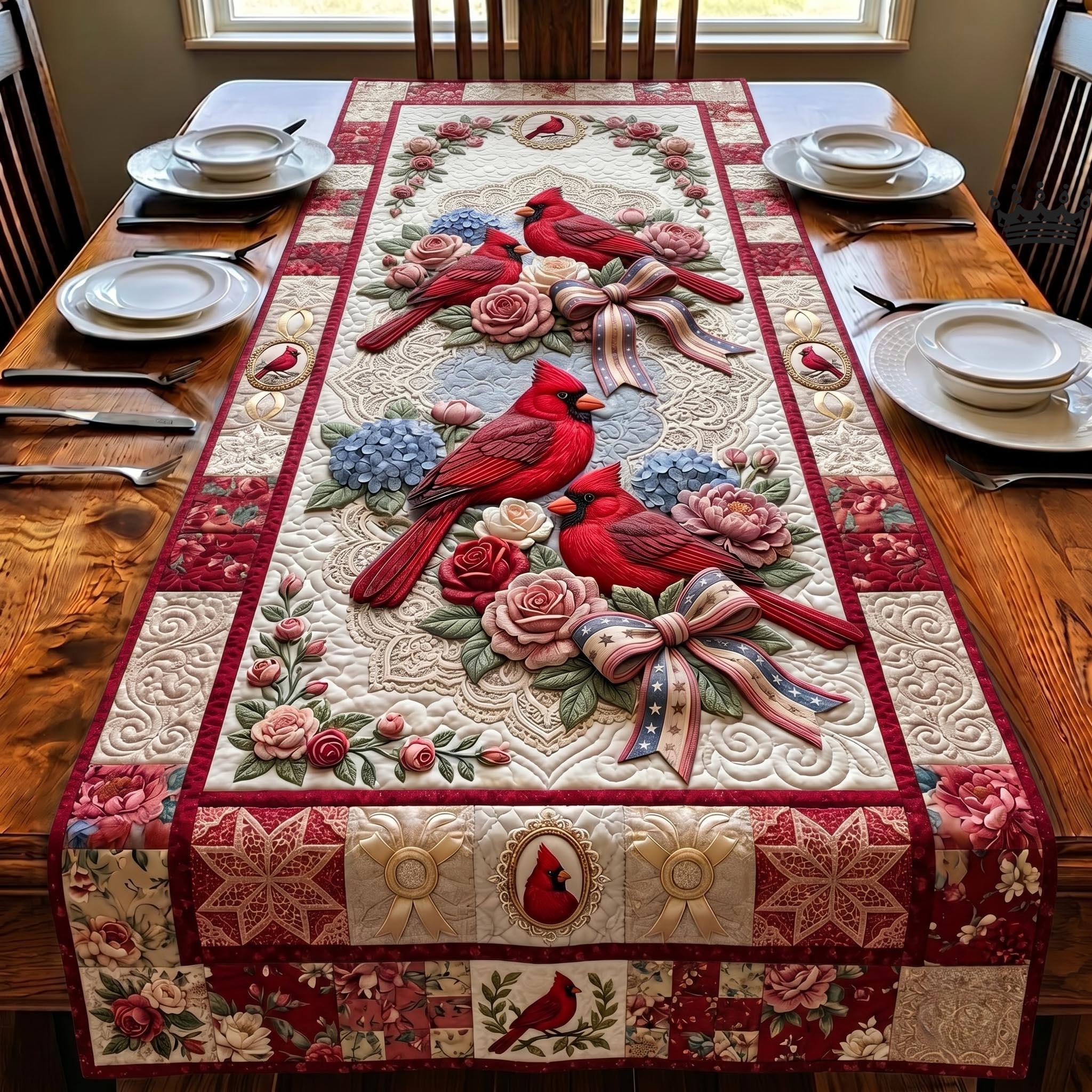 Freedom Cardinal Quilted Table Runner GFTOMA12444