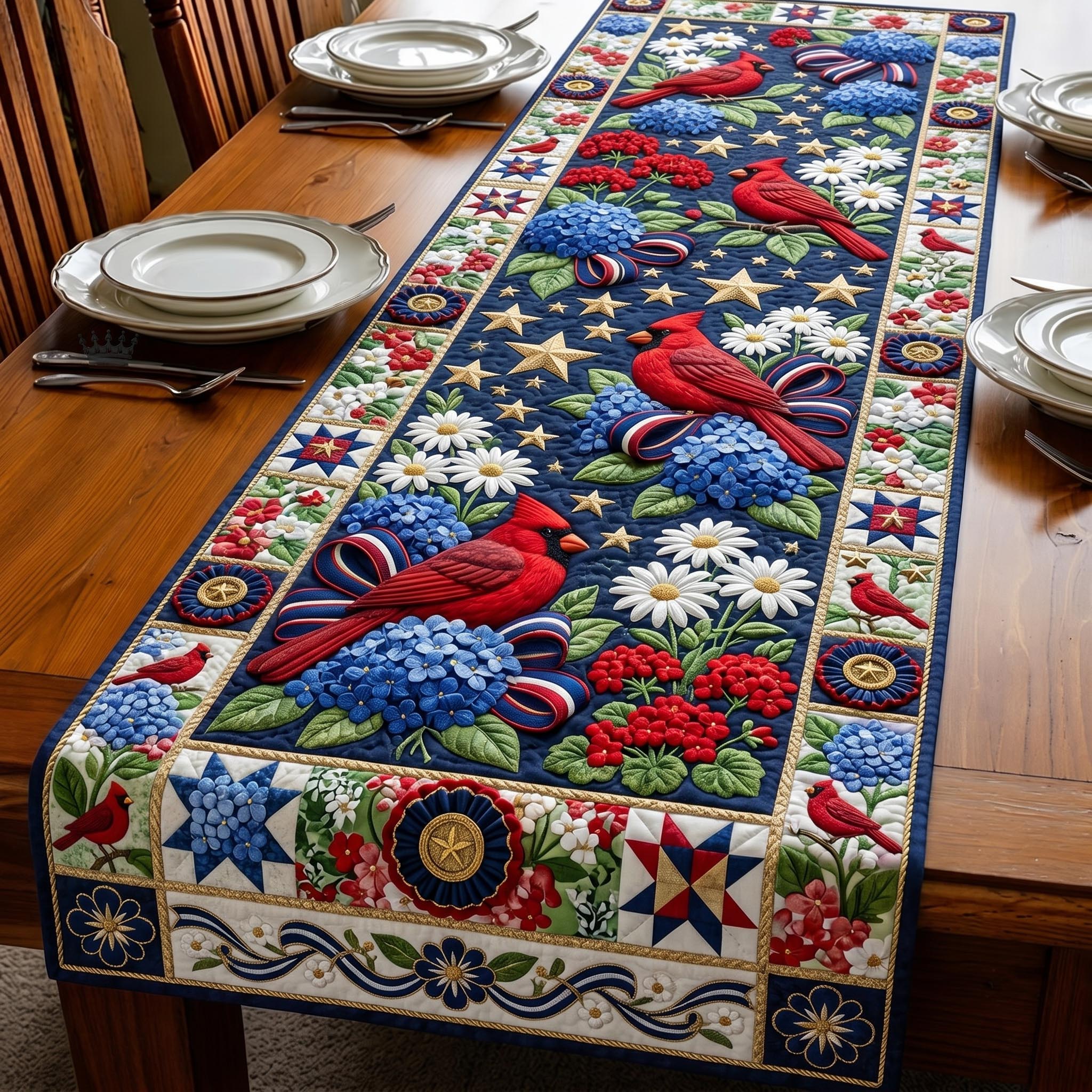 American Cardinal Quilted Table Runner GFTOMA12446