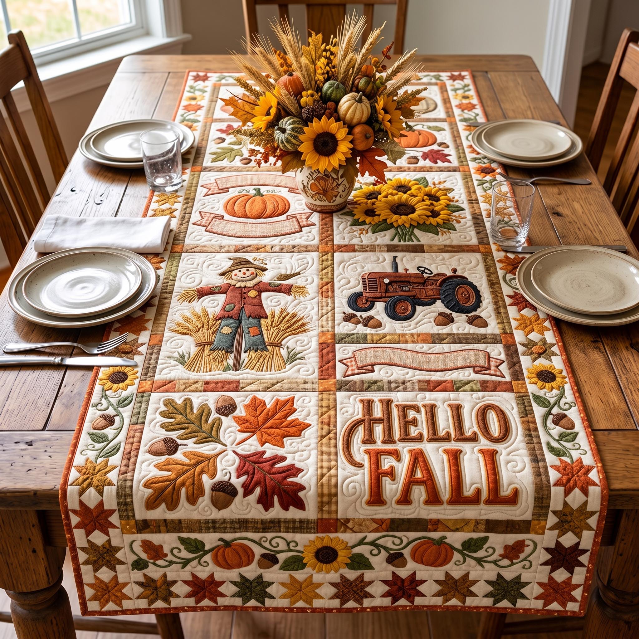 Autumn Charm Quilted Table Runner GFTOMA12759