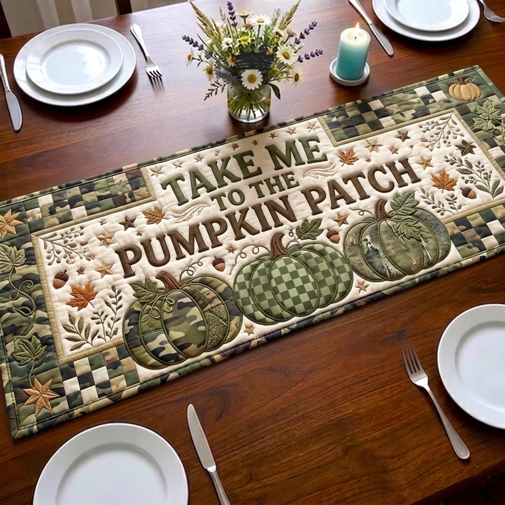 Pumpkin Season Quilted Table Runner GFTOMA12760