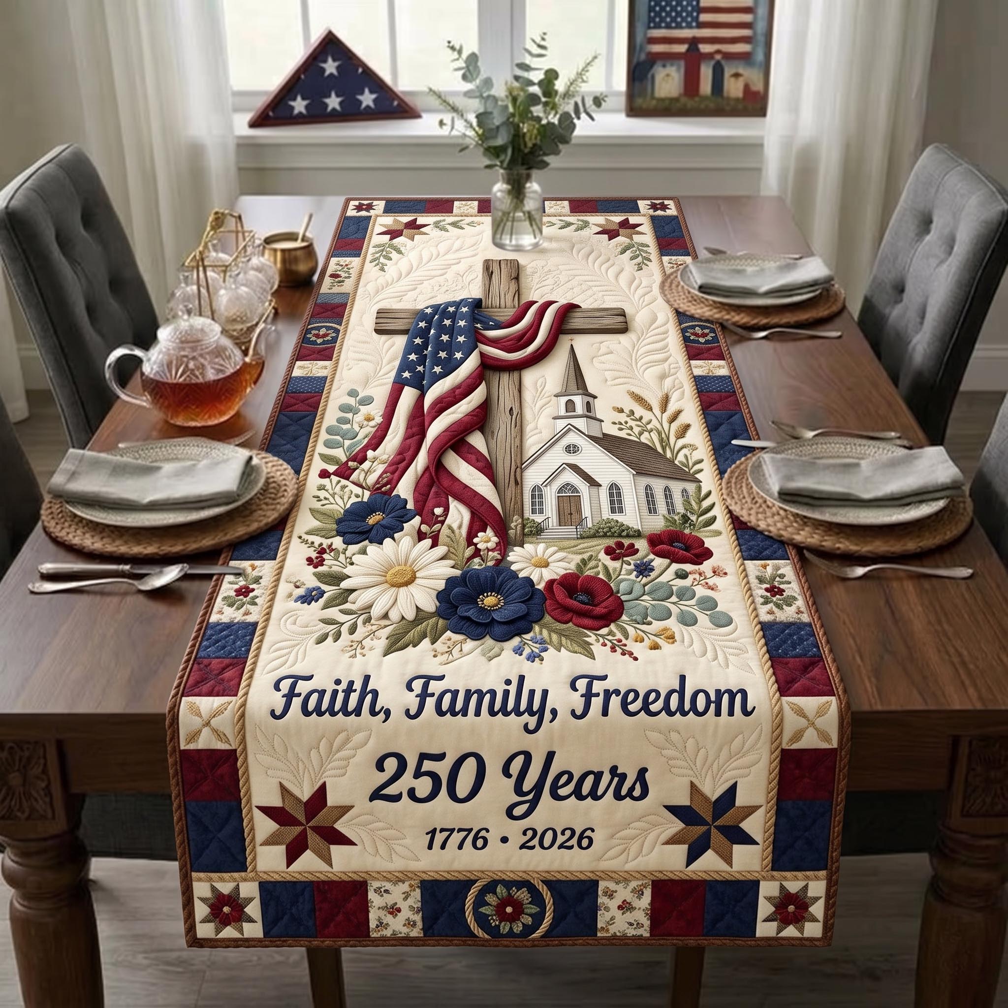 Cross Grace Quilted Table Runner GFTOMA12816