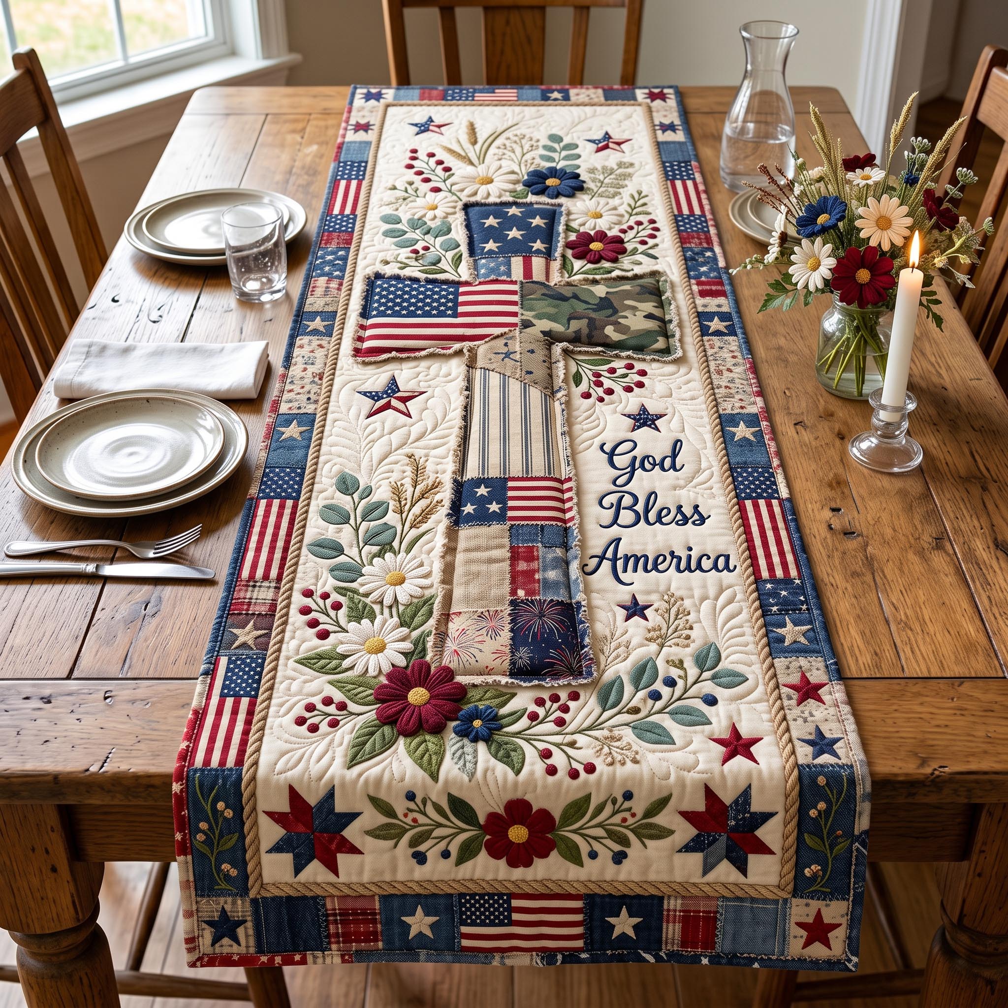 Cross Blessings Quilted Table Runner GFTOMA12817