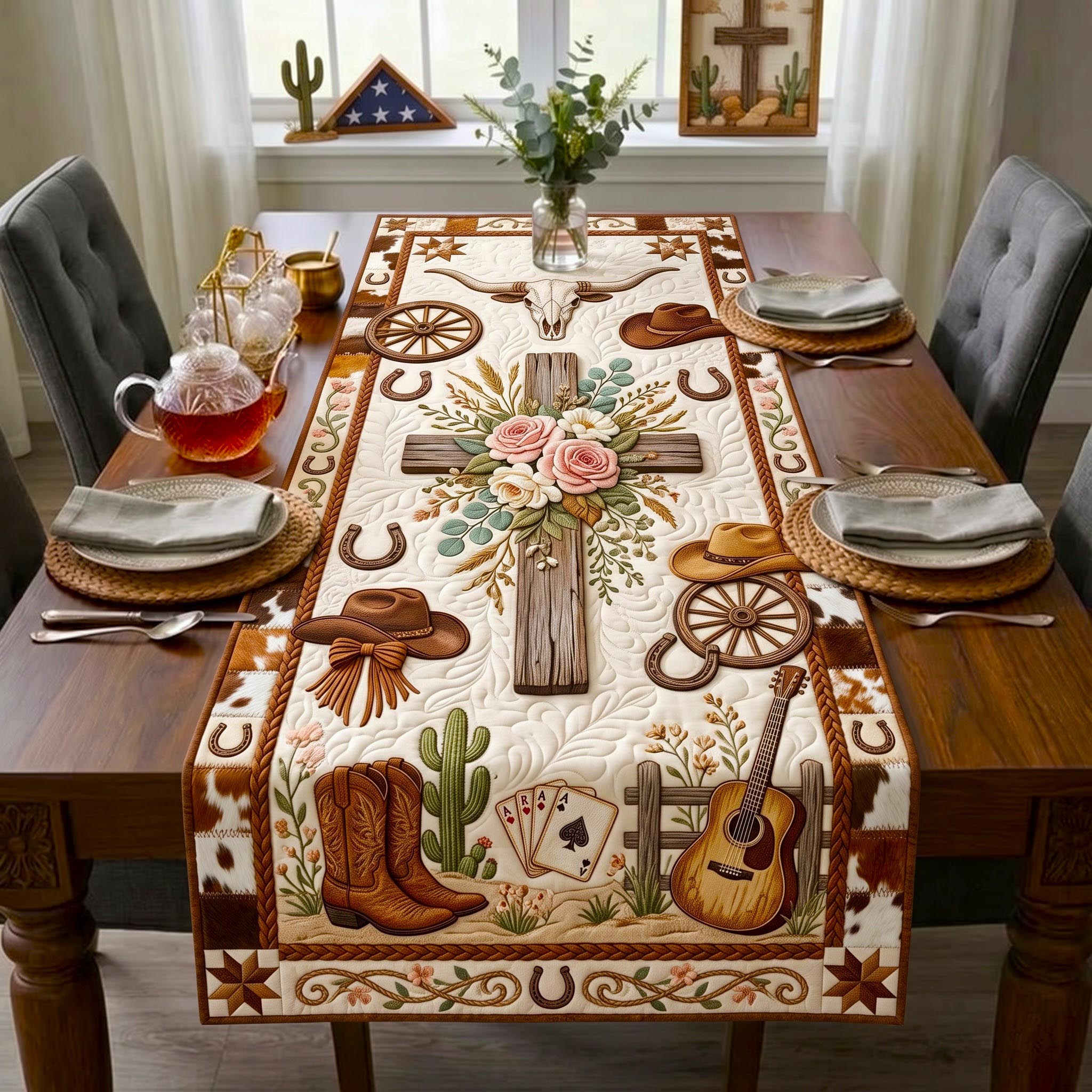 Cross Hope Quilted Table Runner GFTOMA12818