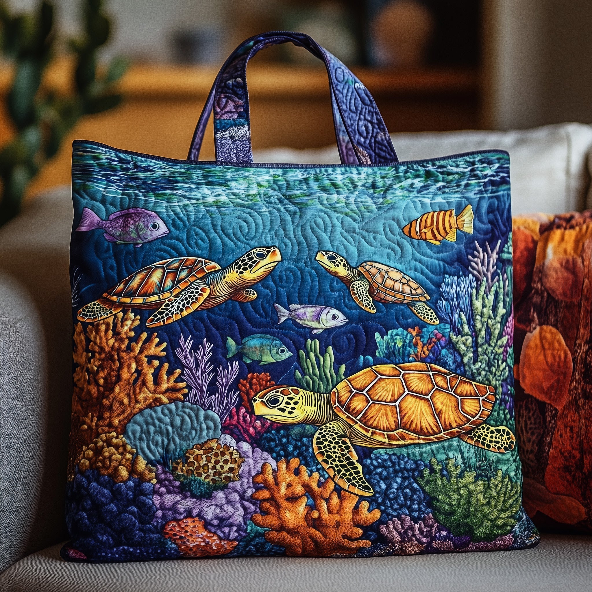 Sea Turtle Quilted Tote Bag GFTOMA1305