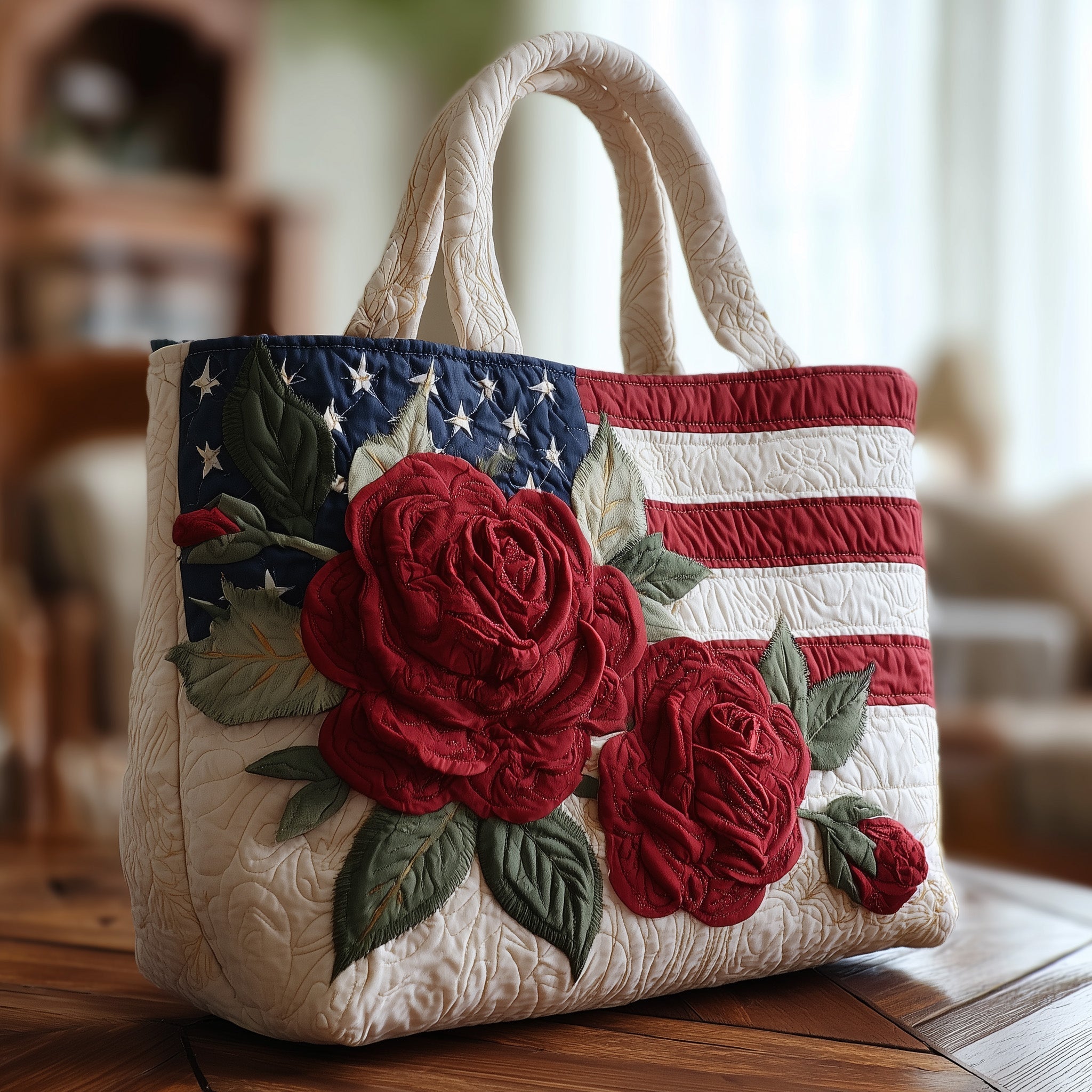 Patriot Roses Quilted Tote Bag GFTOMA1640