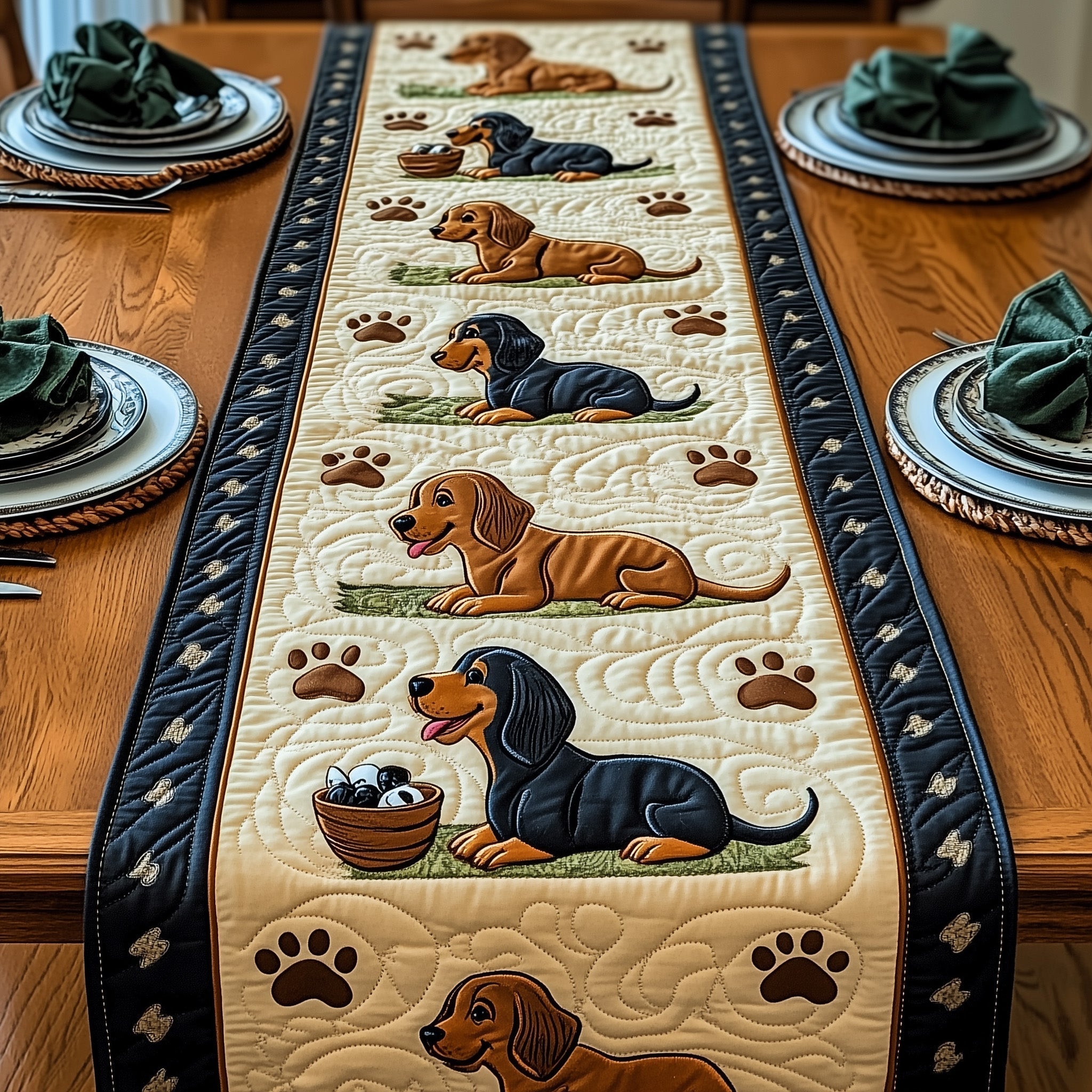 Dachshund Quilted Table Runner GFTOMA240