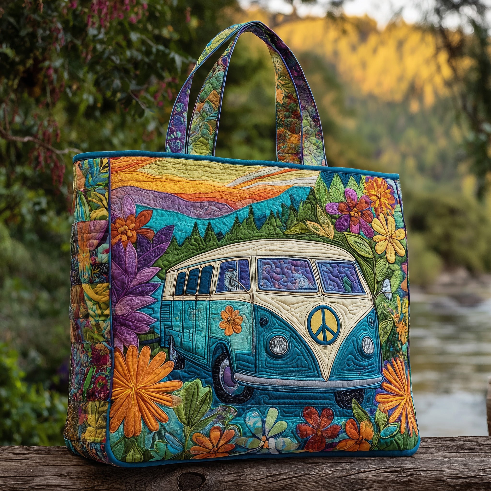Hippie Van Quilted Tote Bag GFTOMA2613