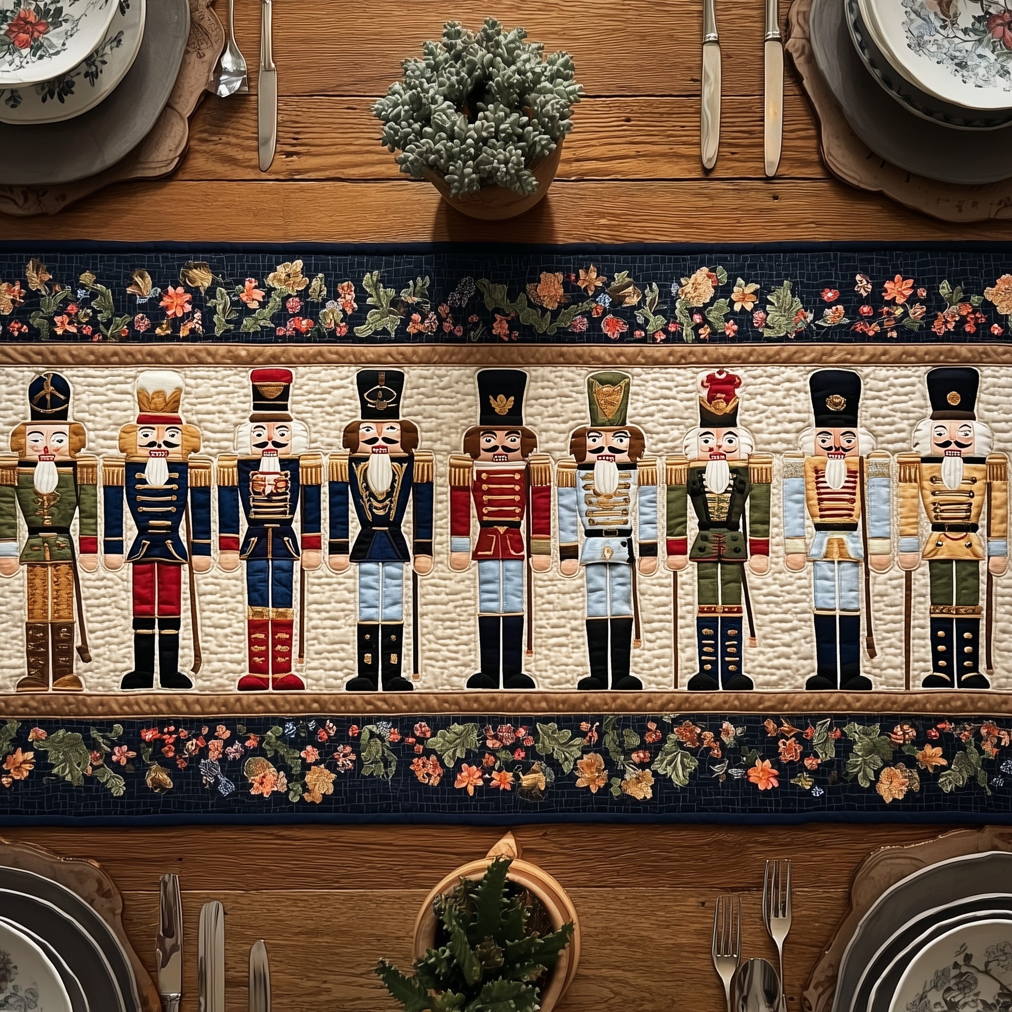 Nutcracker Guard Quilted Table Runner GFTOMA2804