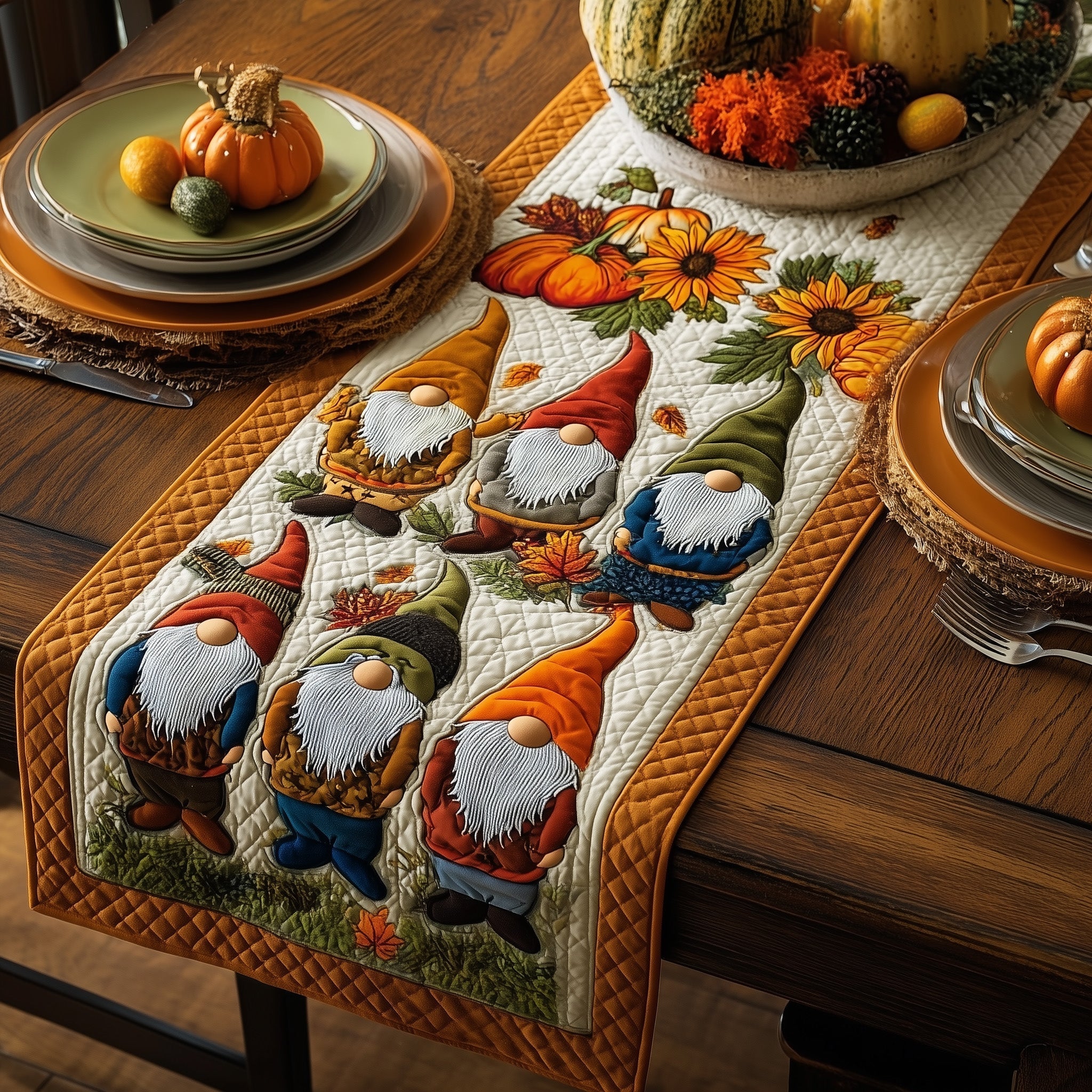 Gnome Quilted Table Runner GFTOMA2874
