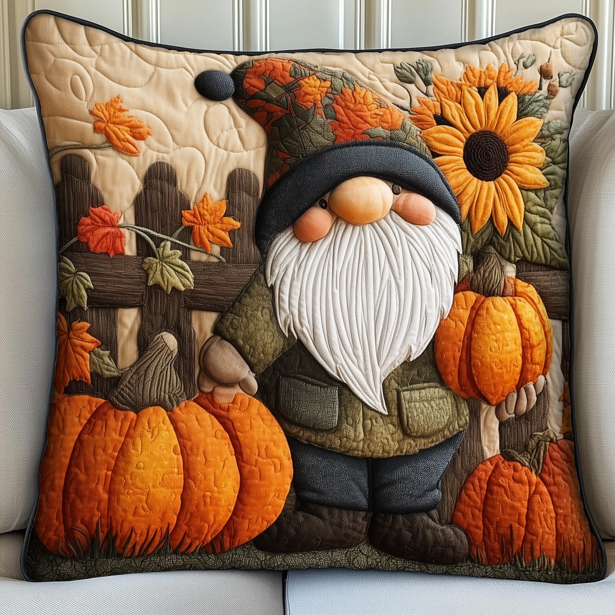 Fall Gnome Quilted Pillow Case GFTOMA2982