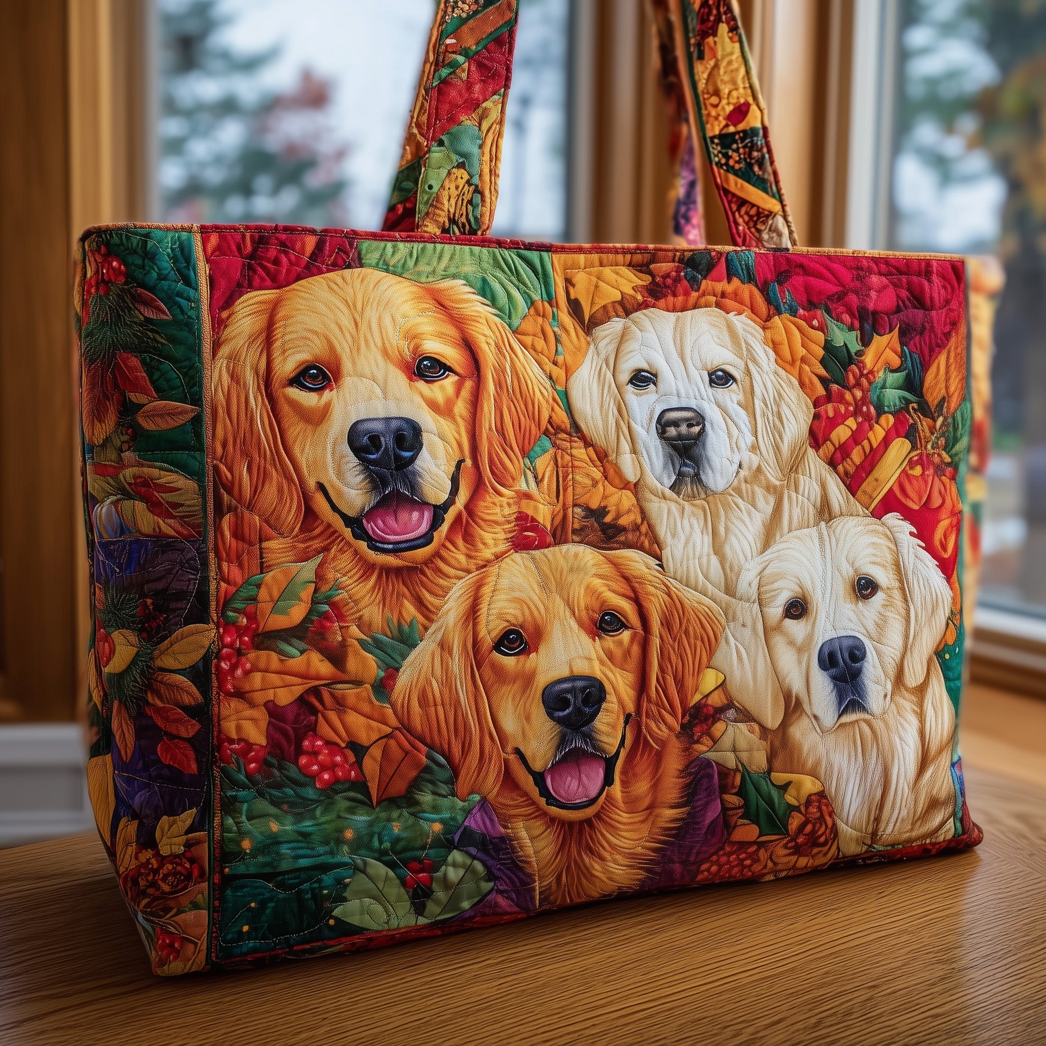 Golden Retriever Quilted Tote Bag GFTOMA3825