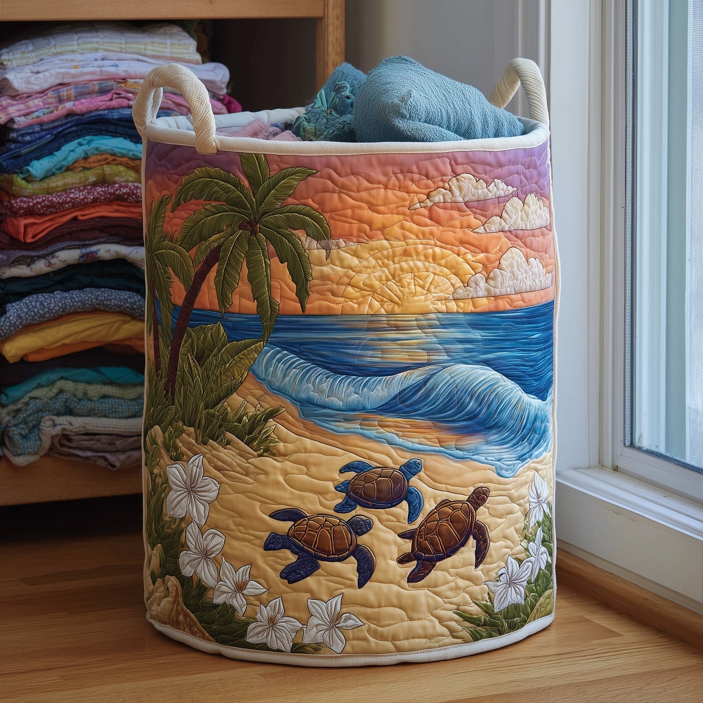 Turtle Quilted Laundry Basket GFTOMA3931