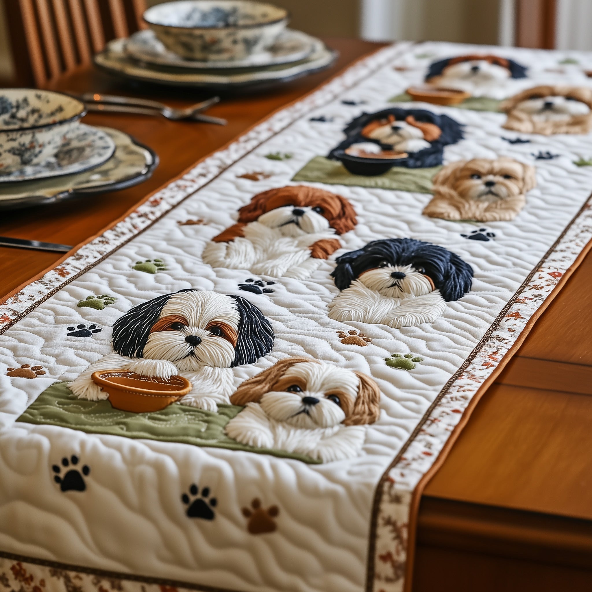 Shih Tzu Quilted Table Runner GFTOMA397