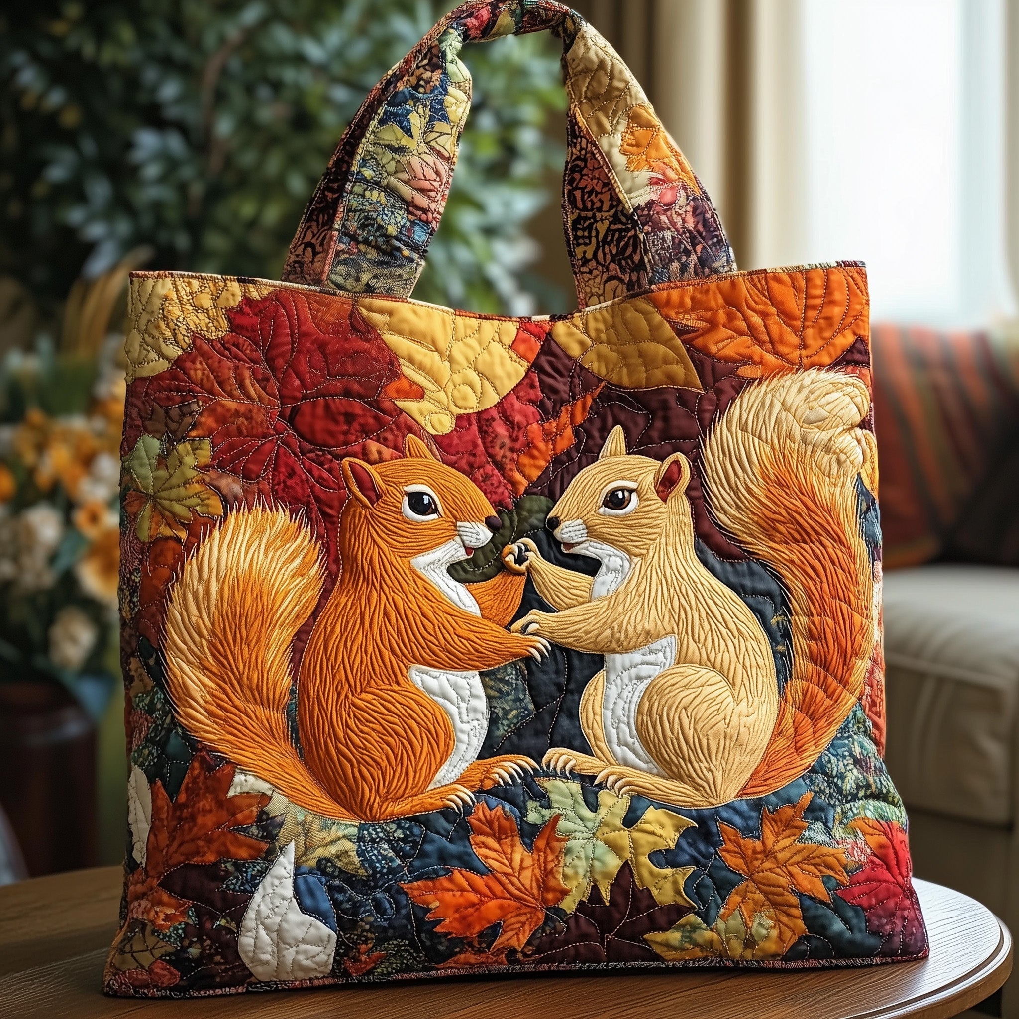 Charming Squirrel Quilted Tote Bag GFTOMA4449