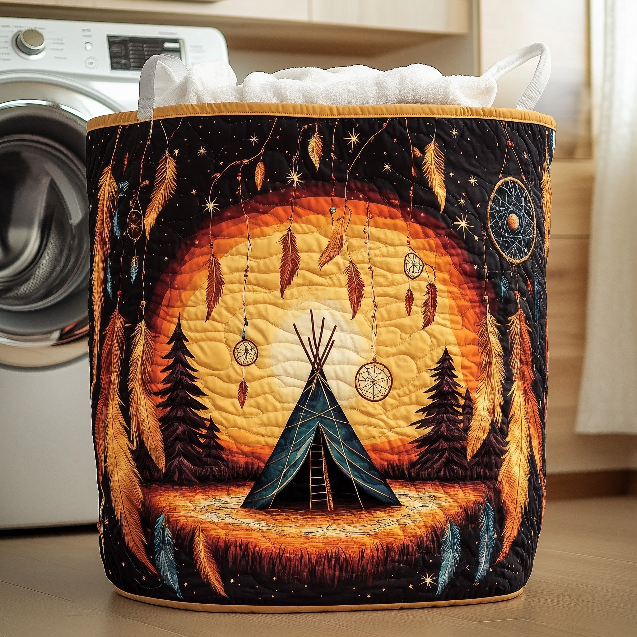 Tribal Soul Dreamcatcher Quilted Laundry Basket GFTOMA4952