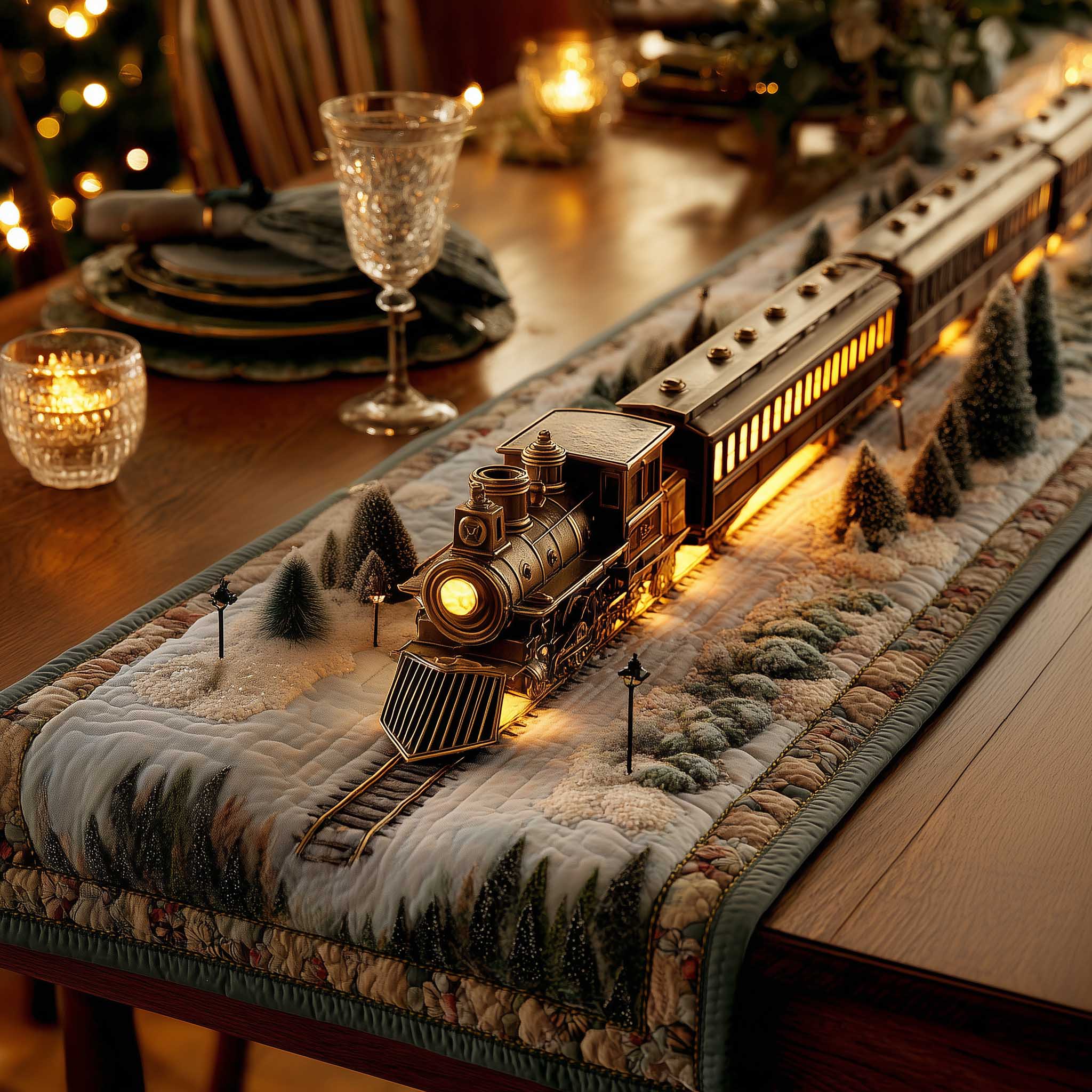Yuletide Express Quilted Table Runner GFTOMA6388