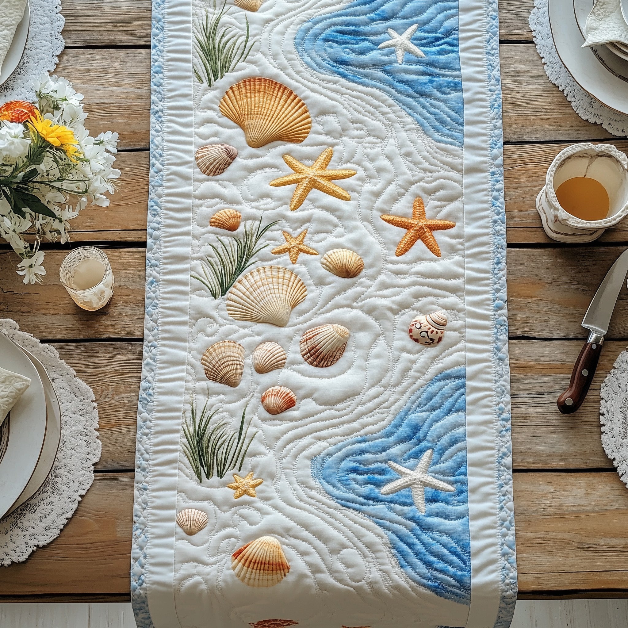 Sandy Shore Quilted Table Runner GFTOMA796