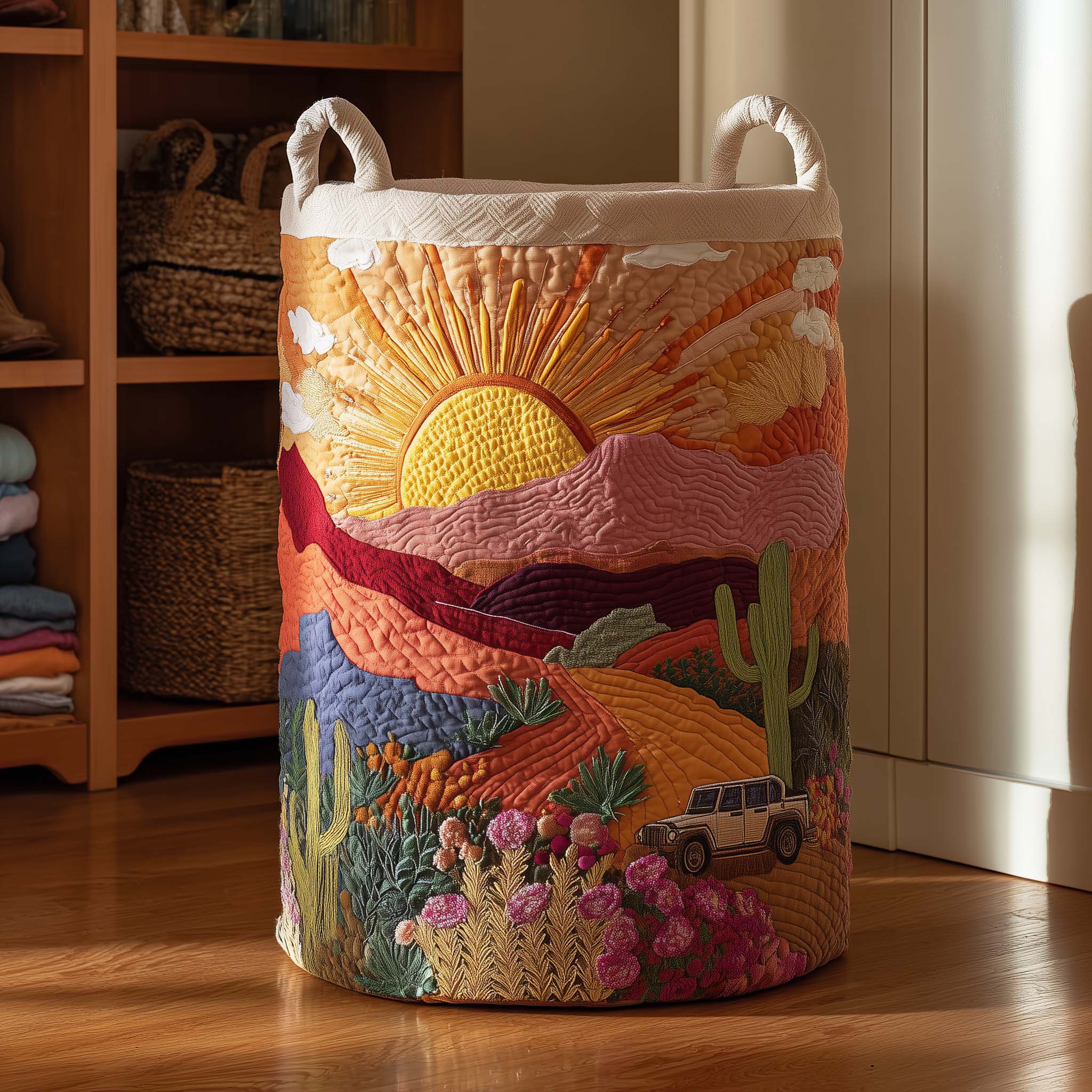 Cactus Sunset Quilted Laundry Basket GFTOMA8027
